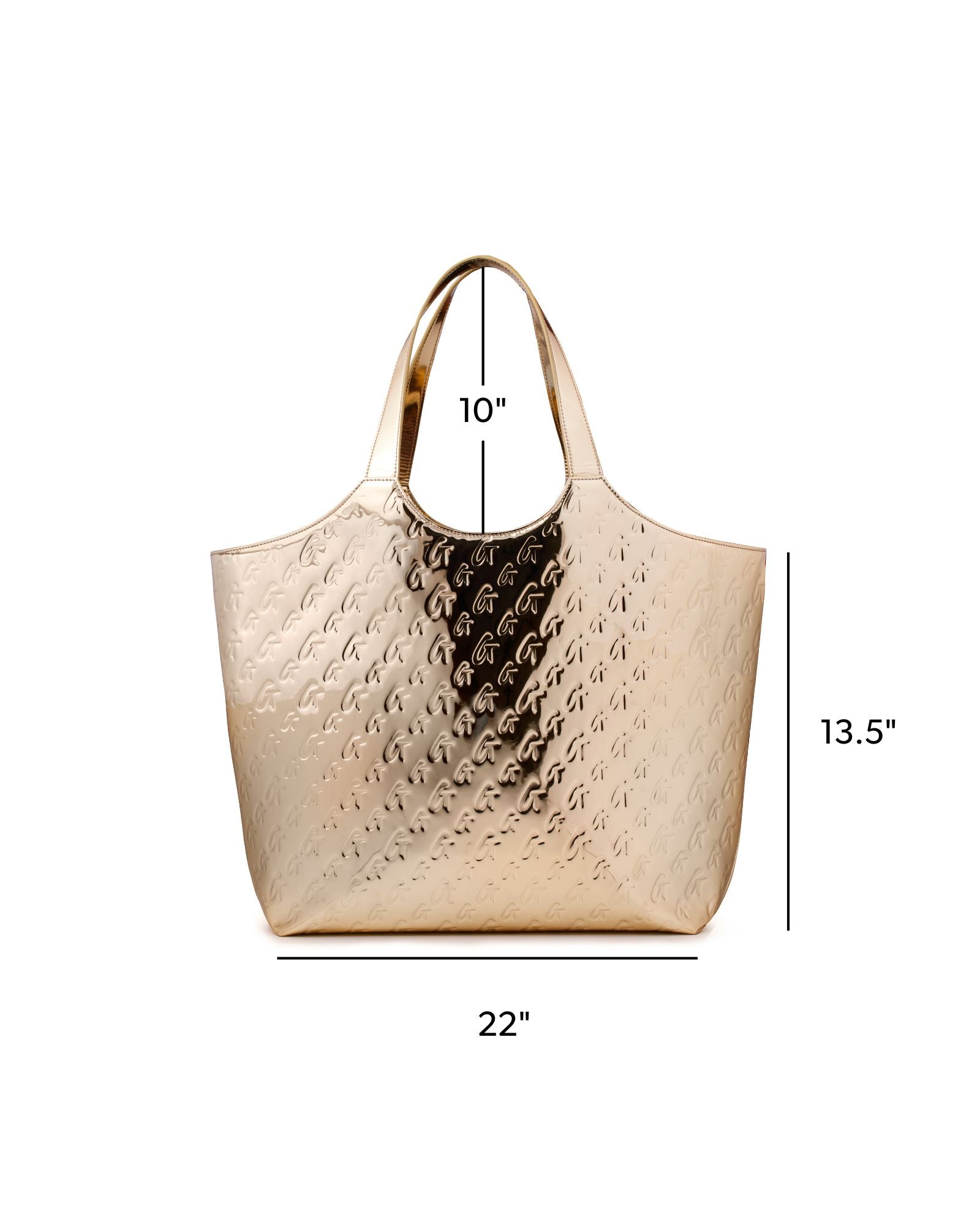 METALLIC MONOGRAM MAXI TOTE - METALLIC GOLD