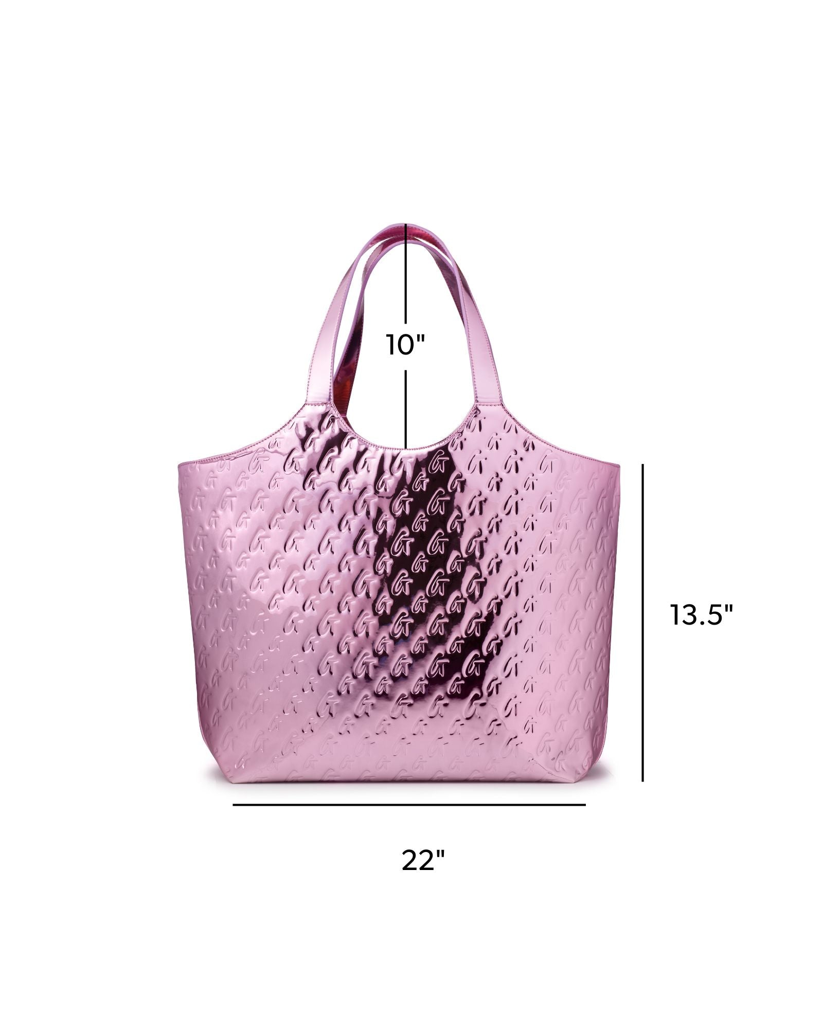 METALLIC MONOGRAM MAXI TOTE - METALLIC PINK