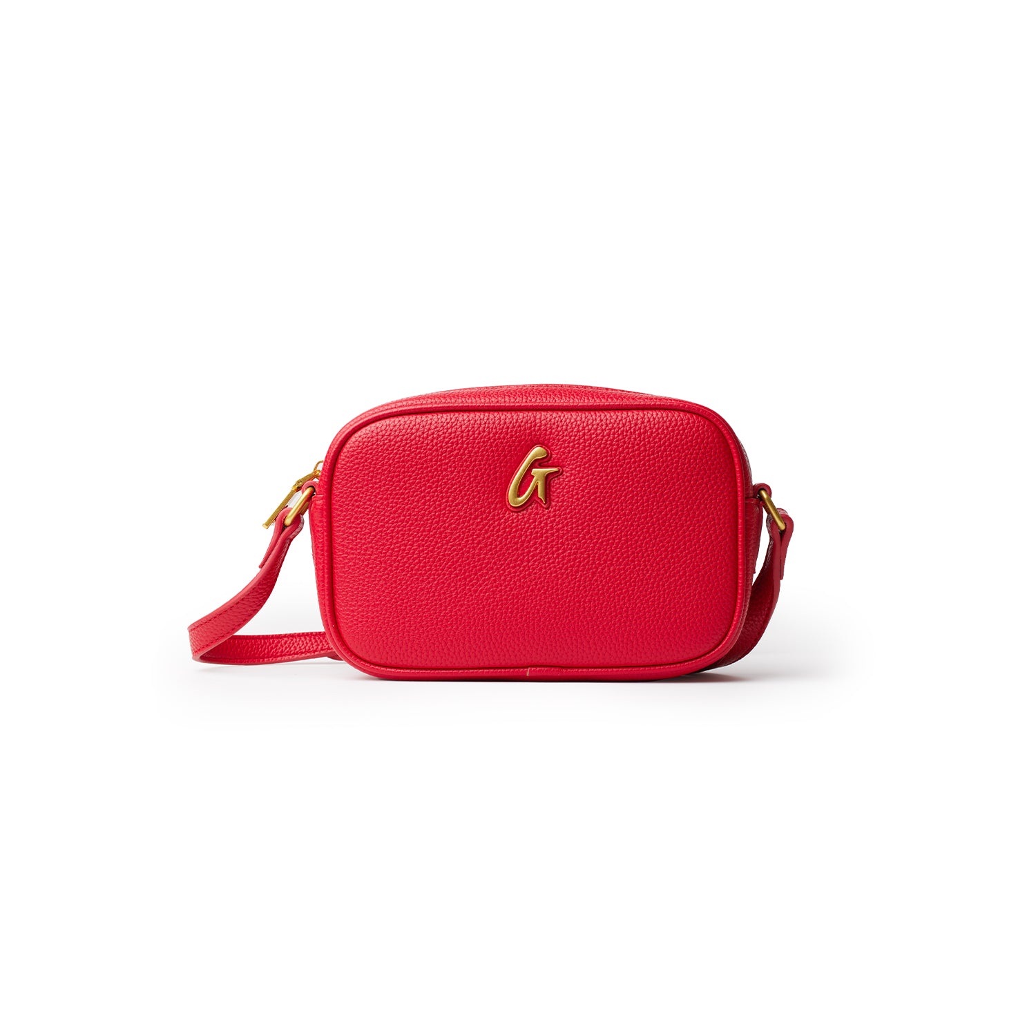 Structured Vegan Pebble Mini Camera Bag Red Luxury Crossbody Bag