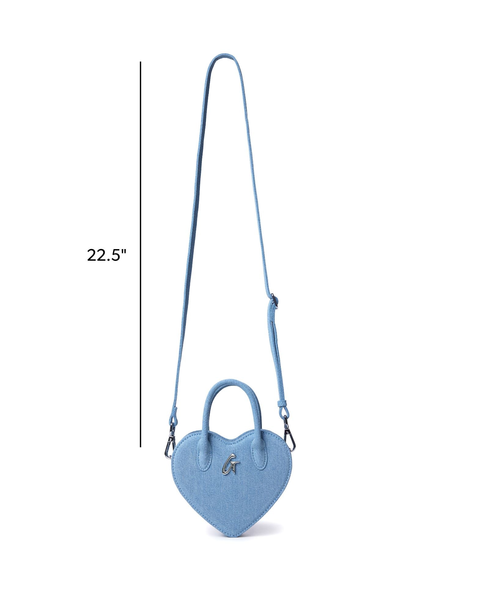 MINI DENIM HEART BAG