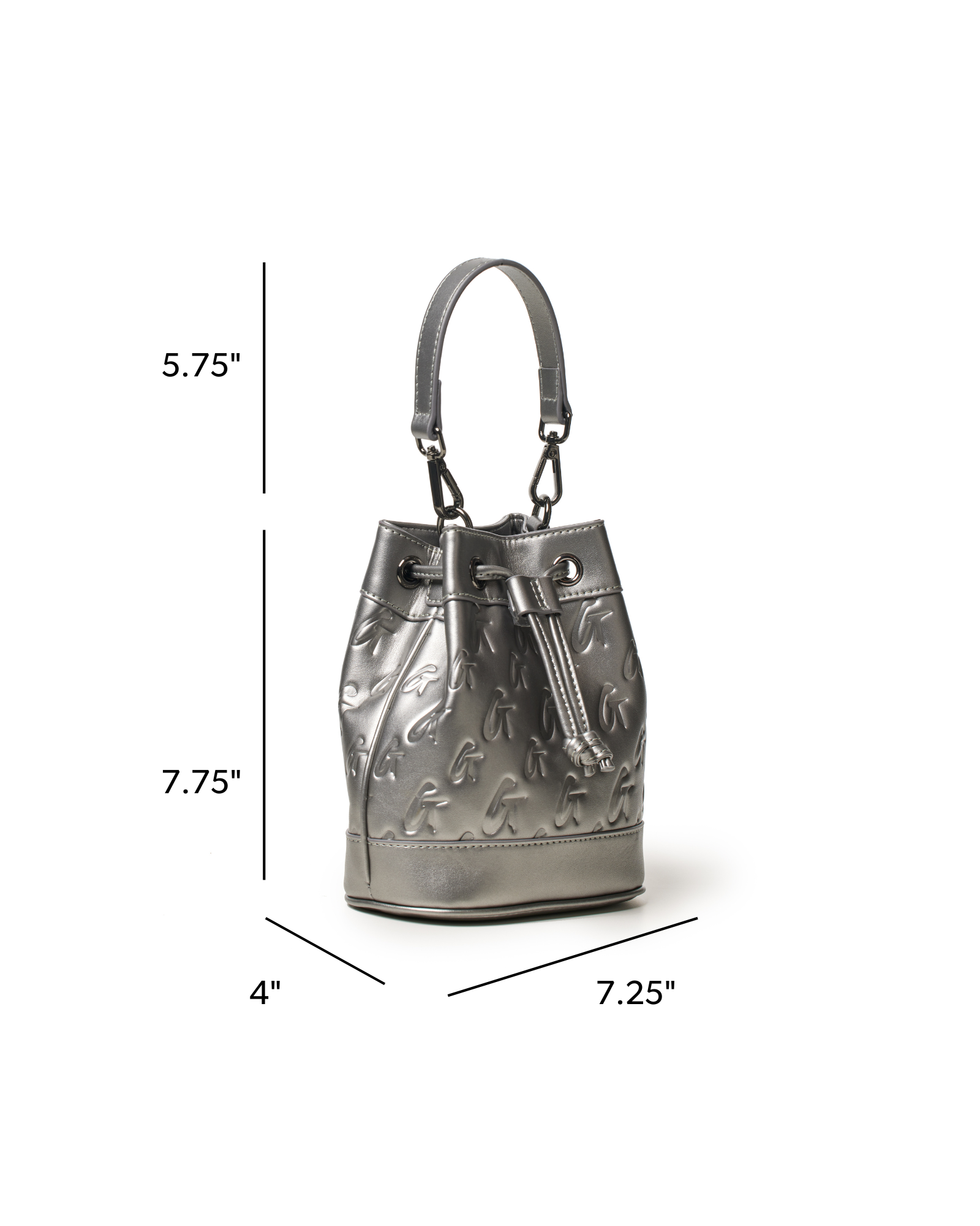 MINI MONOGRAM BUCKET BAG - PLATINUM