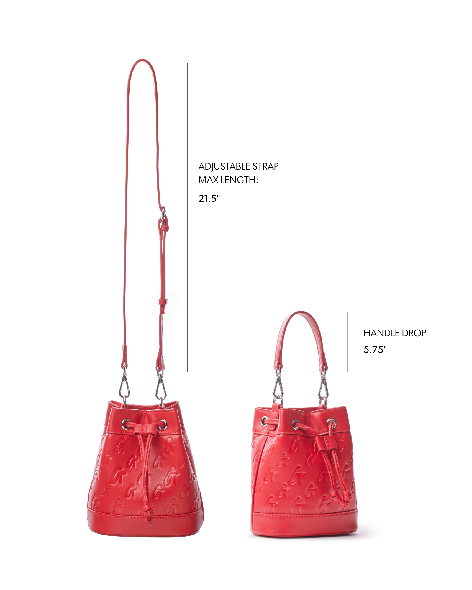 MINI MONOGRAM BUCKET BAG - RED