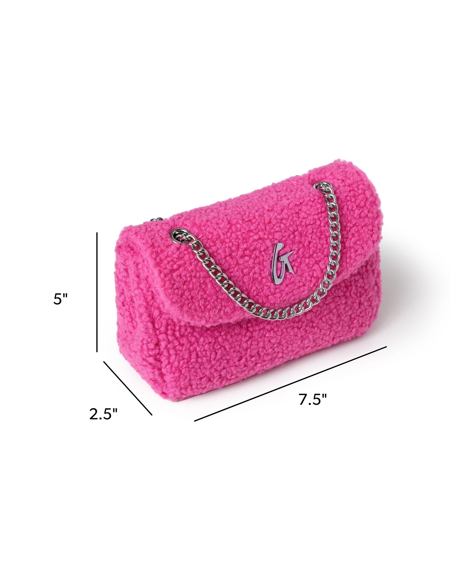 MINI TEDDY FLAP BAG - HOT PINK