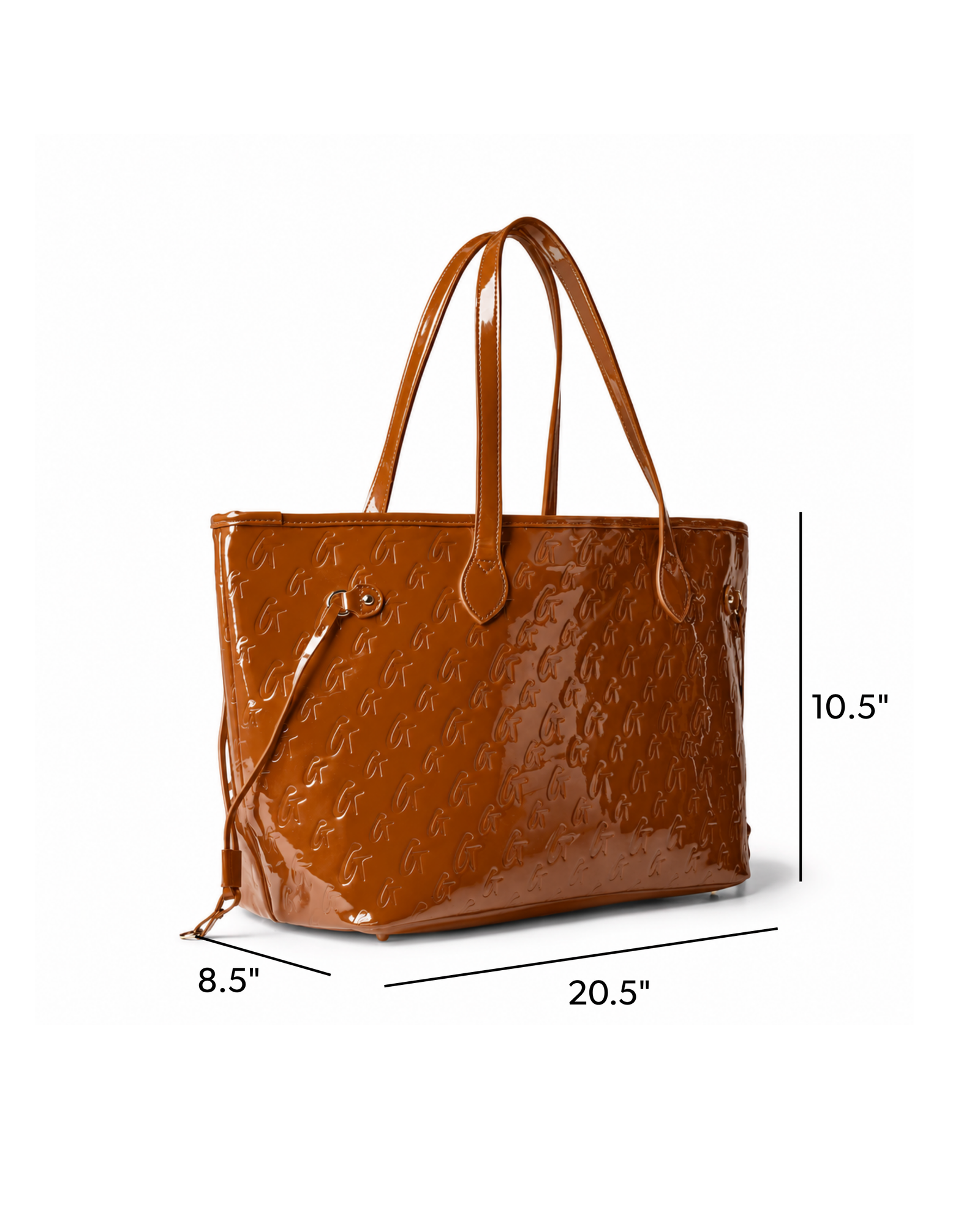 MONOGRAM GLAM TOTE WITH WRISTLET - MIRROR BROWN