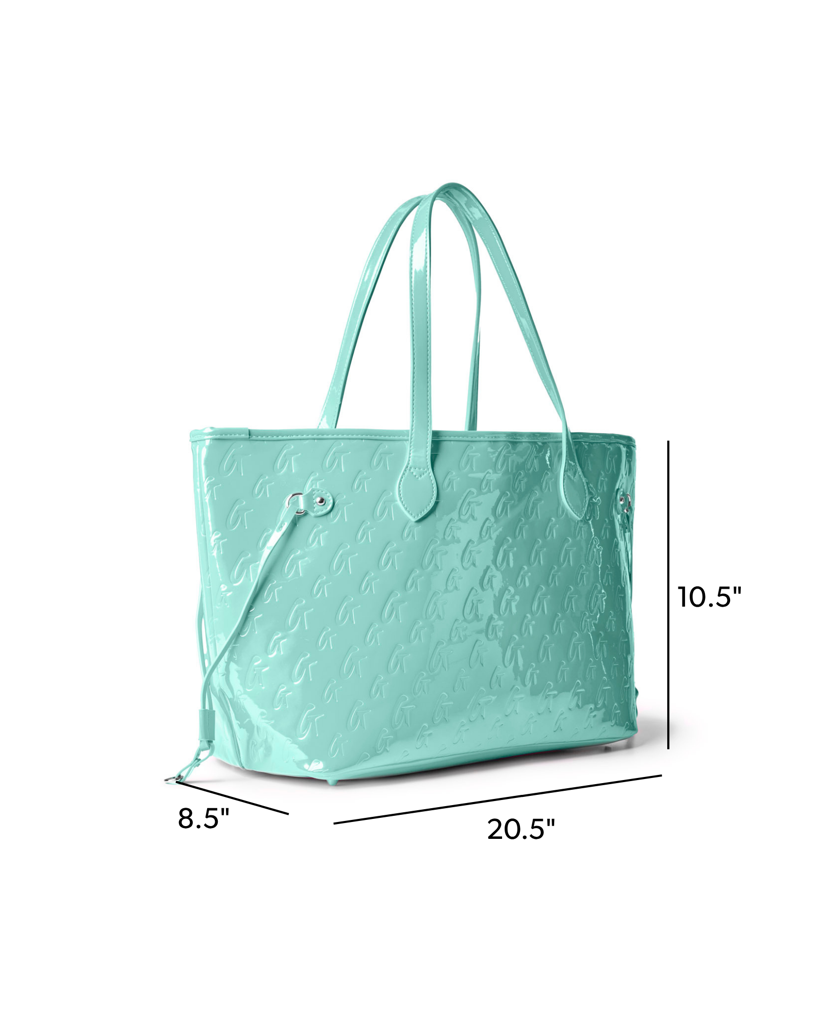 MONOGRAM GLAM TOTE WITH WRISTLET - MIRROR TEAL