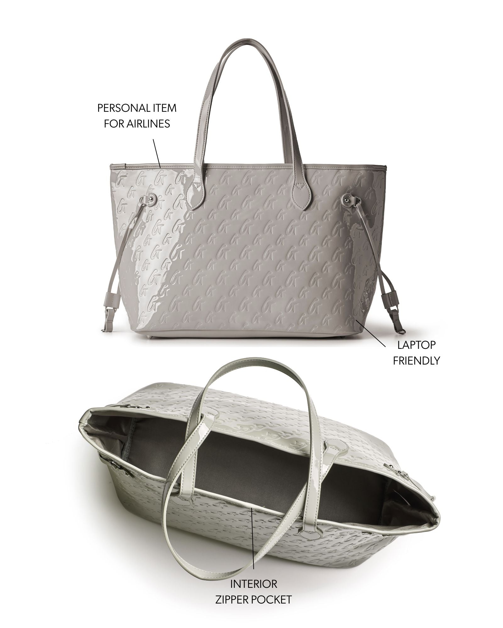 MONOGRAM GLAM TOTE - MIRROR GRAY