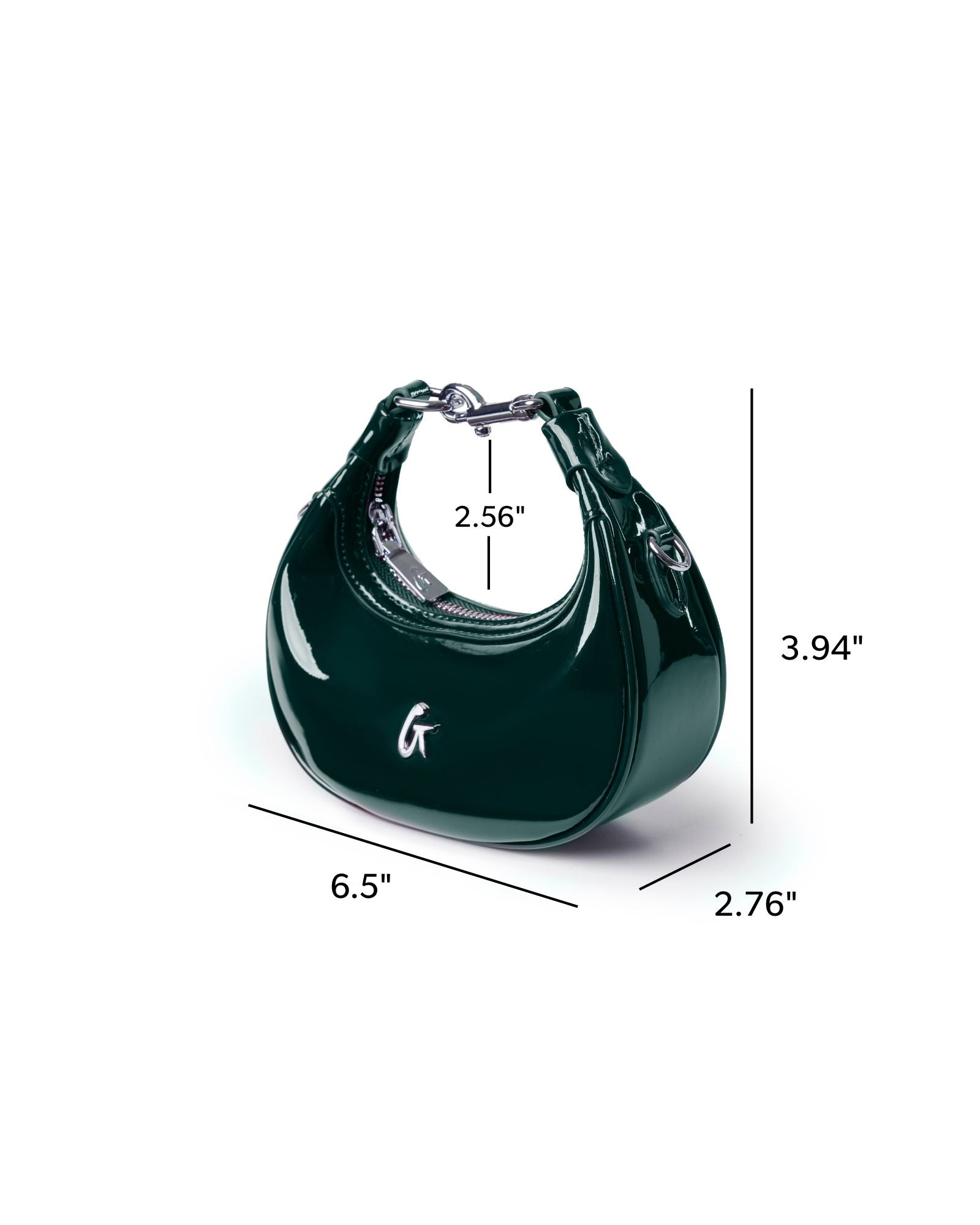 Stylish Nano Mirror Hobo Bag in mirror green, featuring a sleek design and shiny finish, perfect for trendy outfits.