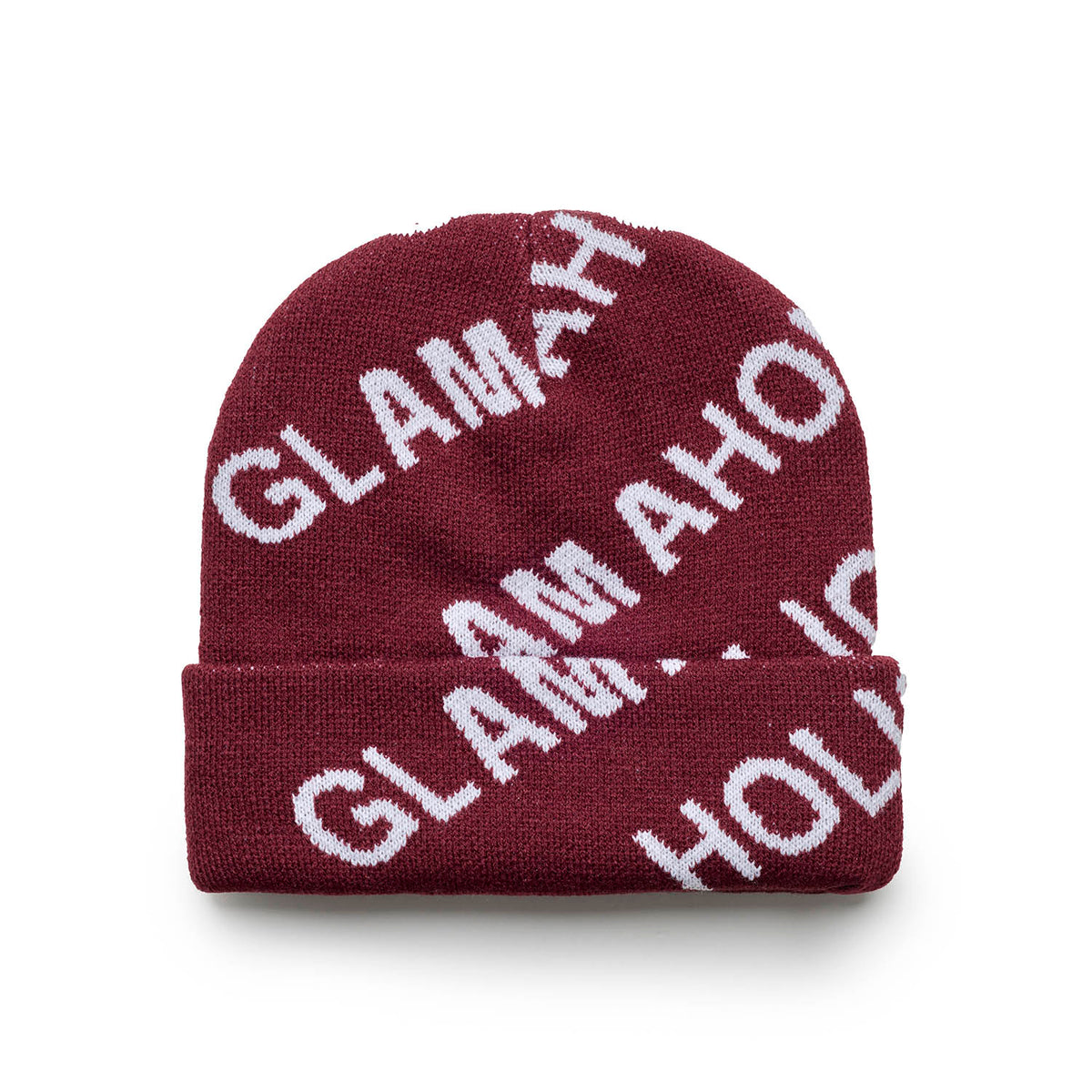 MONOGRAM BEANIE - BURGUNDY
