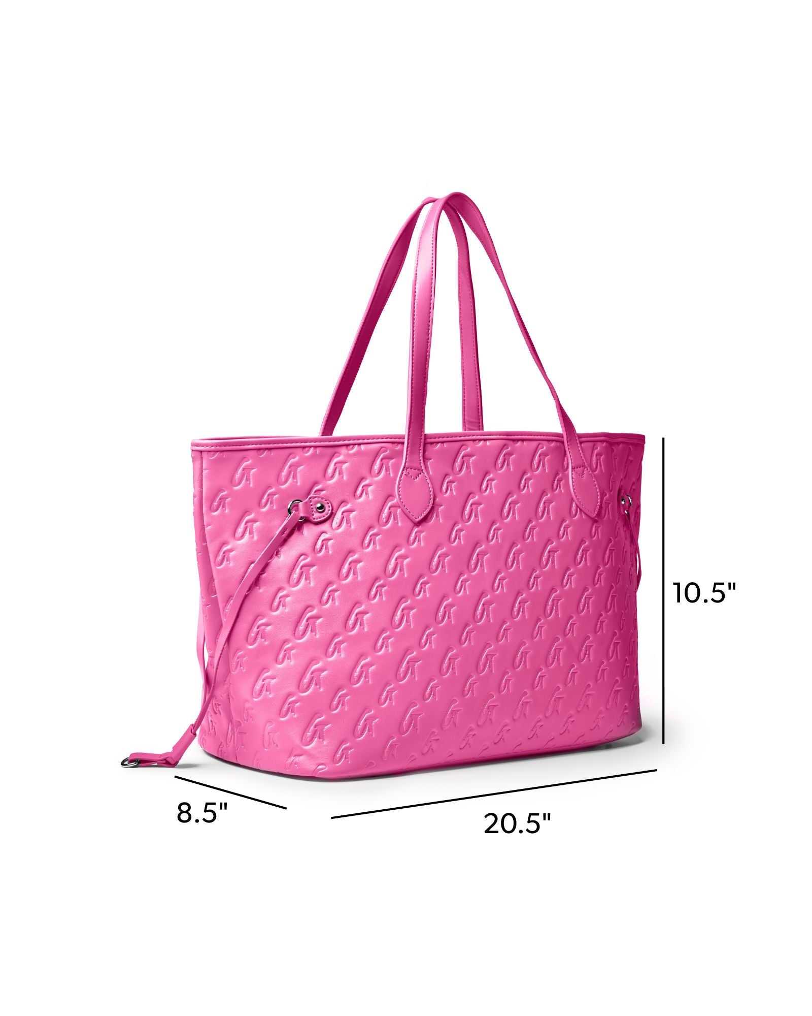 MONOGRAM GLAM TOTE WITH WRISTLET - HOT PINK