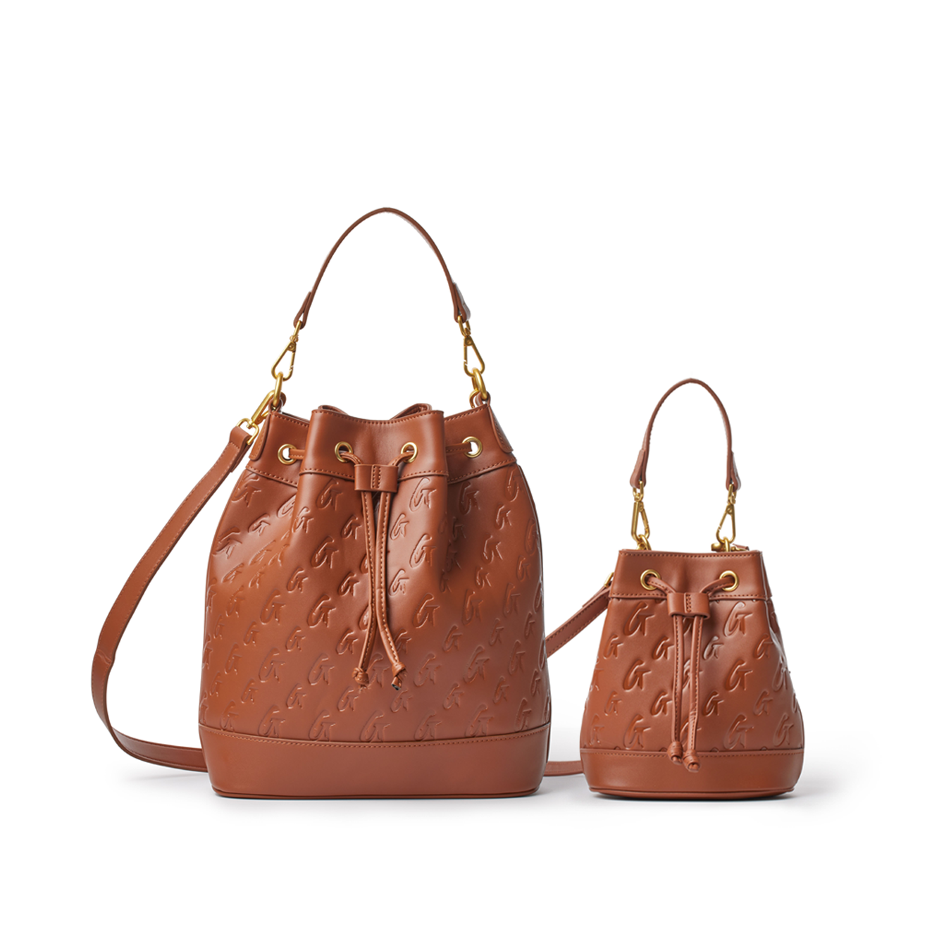 MONOGRAM BUCKET BAG BUNDLE - BROWN