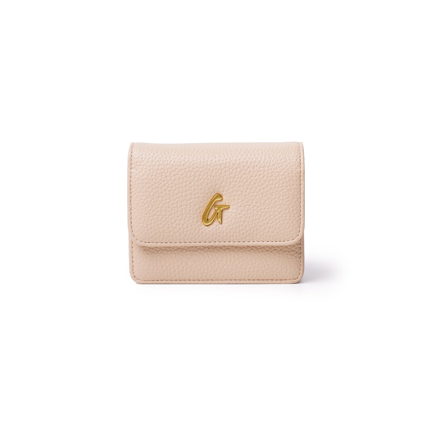 Mini Pebble WOC in nude color with a textured leather finish and a gold-tone "G" logo on the front.