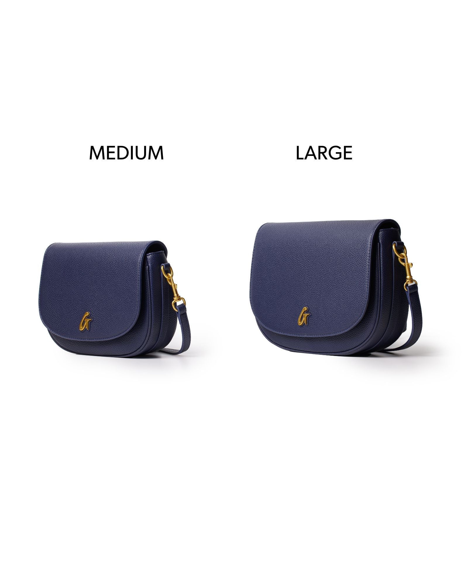 MEDIUM PEBBLE SHOULDER BAG - NAVY