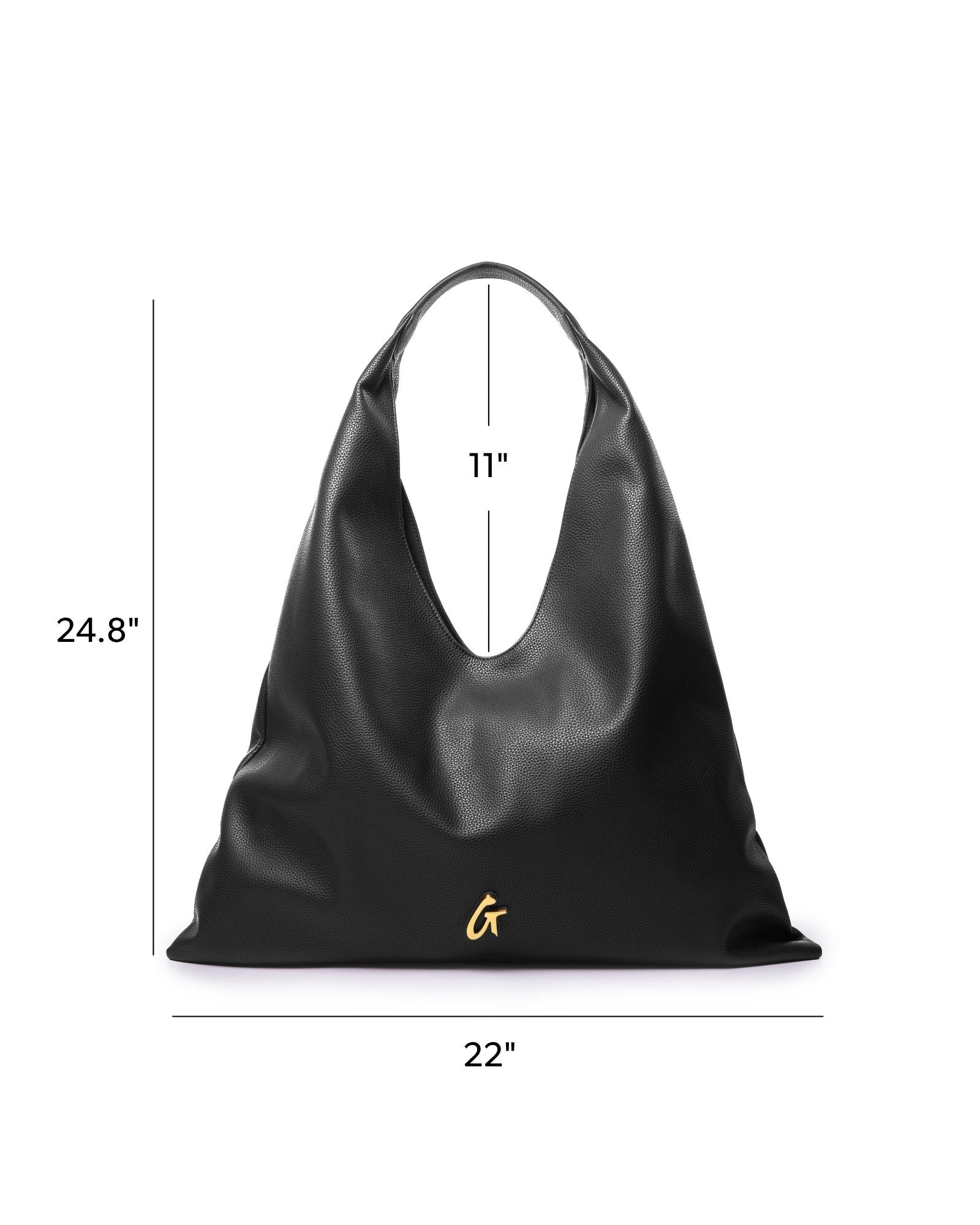 PEBBLE HOBO SHOULDER BAG - BLACK