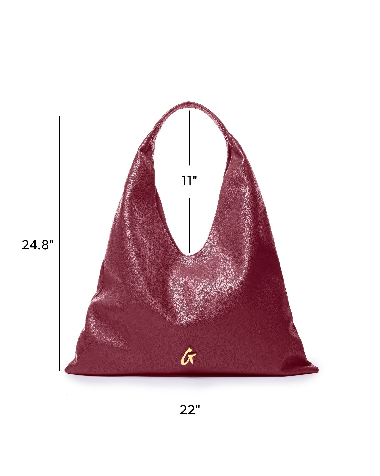 PEBBLE HOBO SHOULDER BAG - BURGUNDY