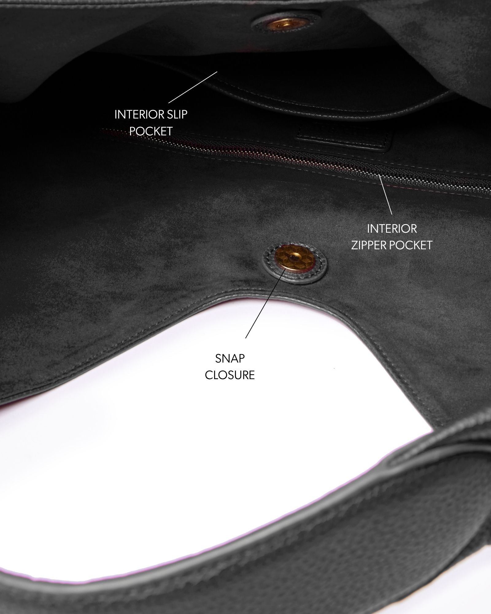 PEBBLE HOBO SHOULDER BAG - BLACK
