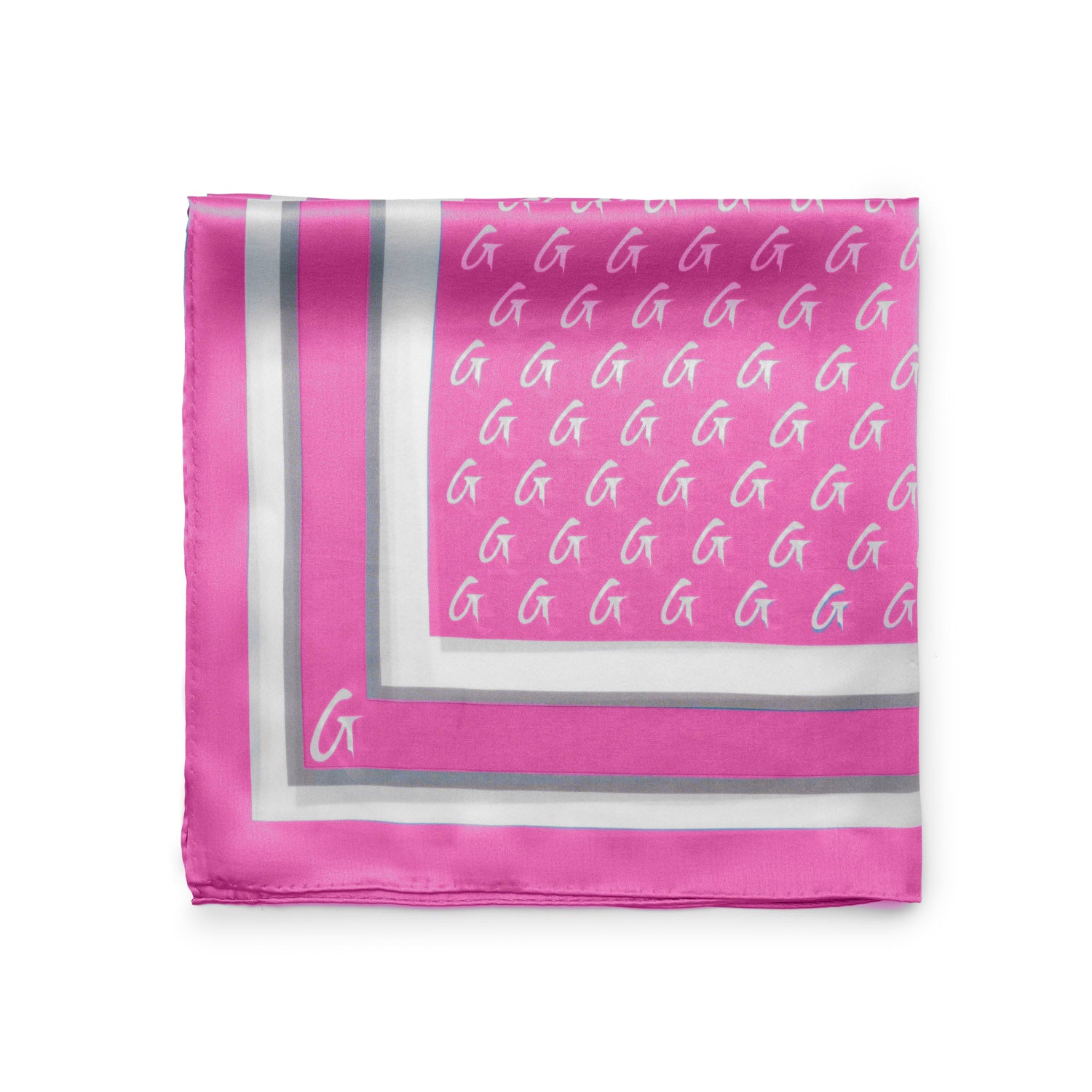 MEDIUM MONOGRAM SILK SCARF - SOFT PINK