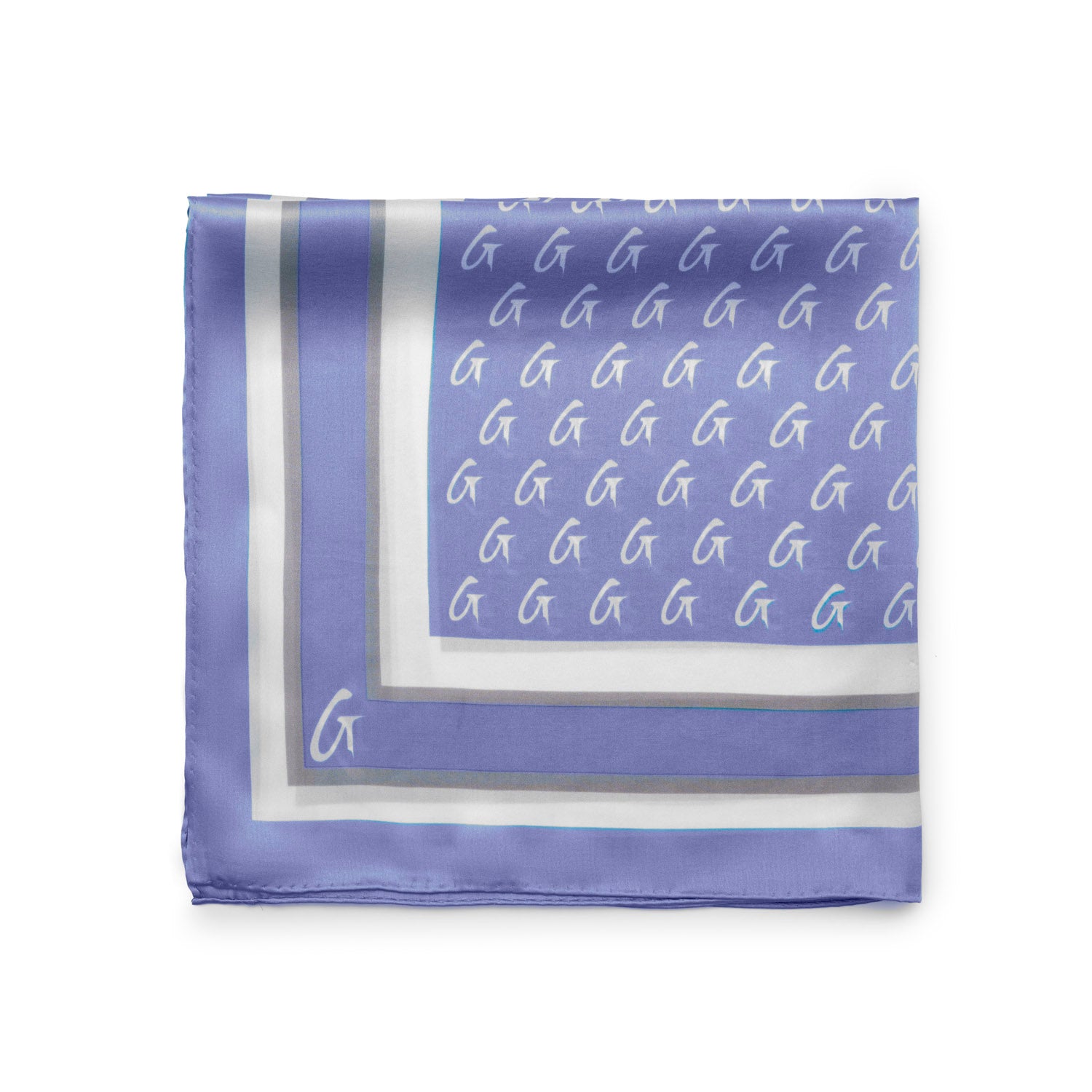 Medium Monogram Silk Scarf | Lavender - 100% Silk | Glam-Aholic