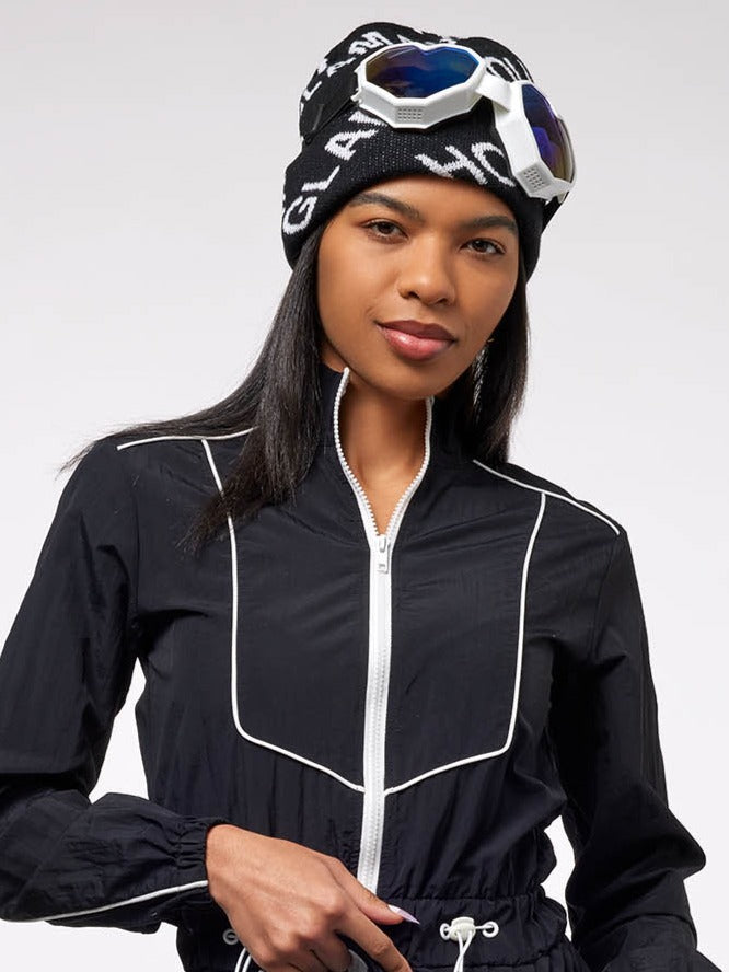 MONOGRAM BEANIE - BLACK