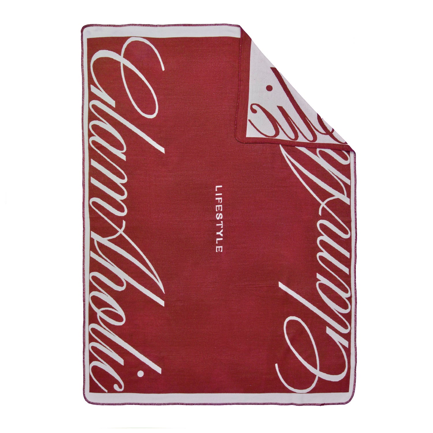 Burgundy throw blanket featuring the Glam-Aholic logo, perfect for adding luxury and comfort to any space.