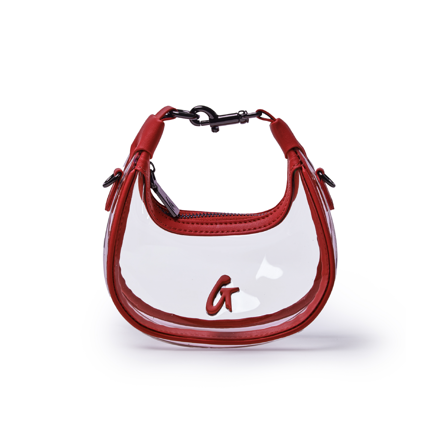 Nano Clear Hobo Bag | Red | Durable PVC Mini Bag | Glam-Aholic