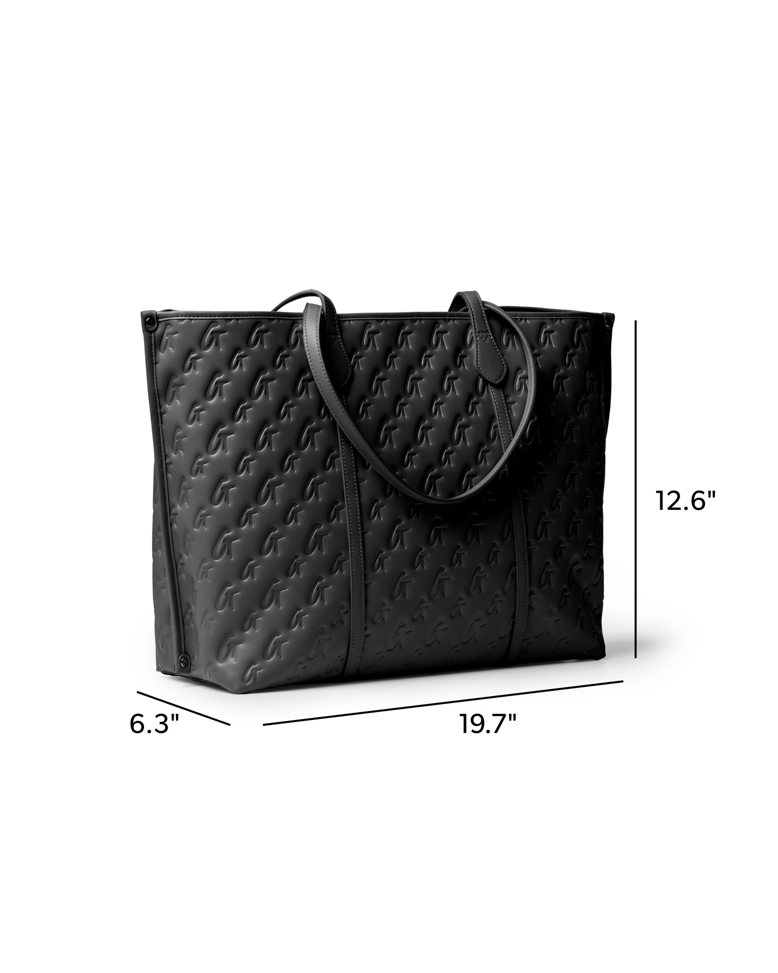 XL MONOGRAM SLEEK TOTE - BLACK