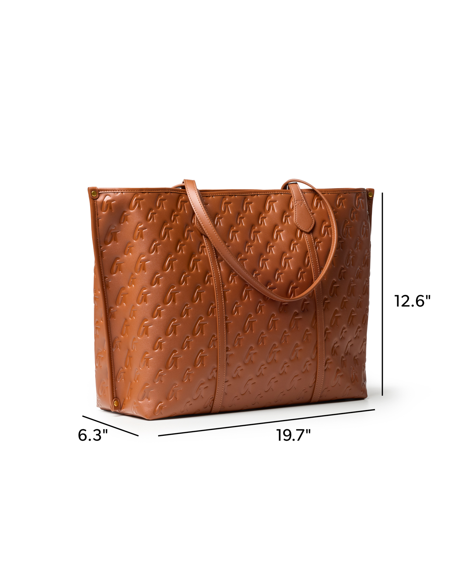 XL MONOGRAM SLEEK TOTE - BROWN