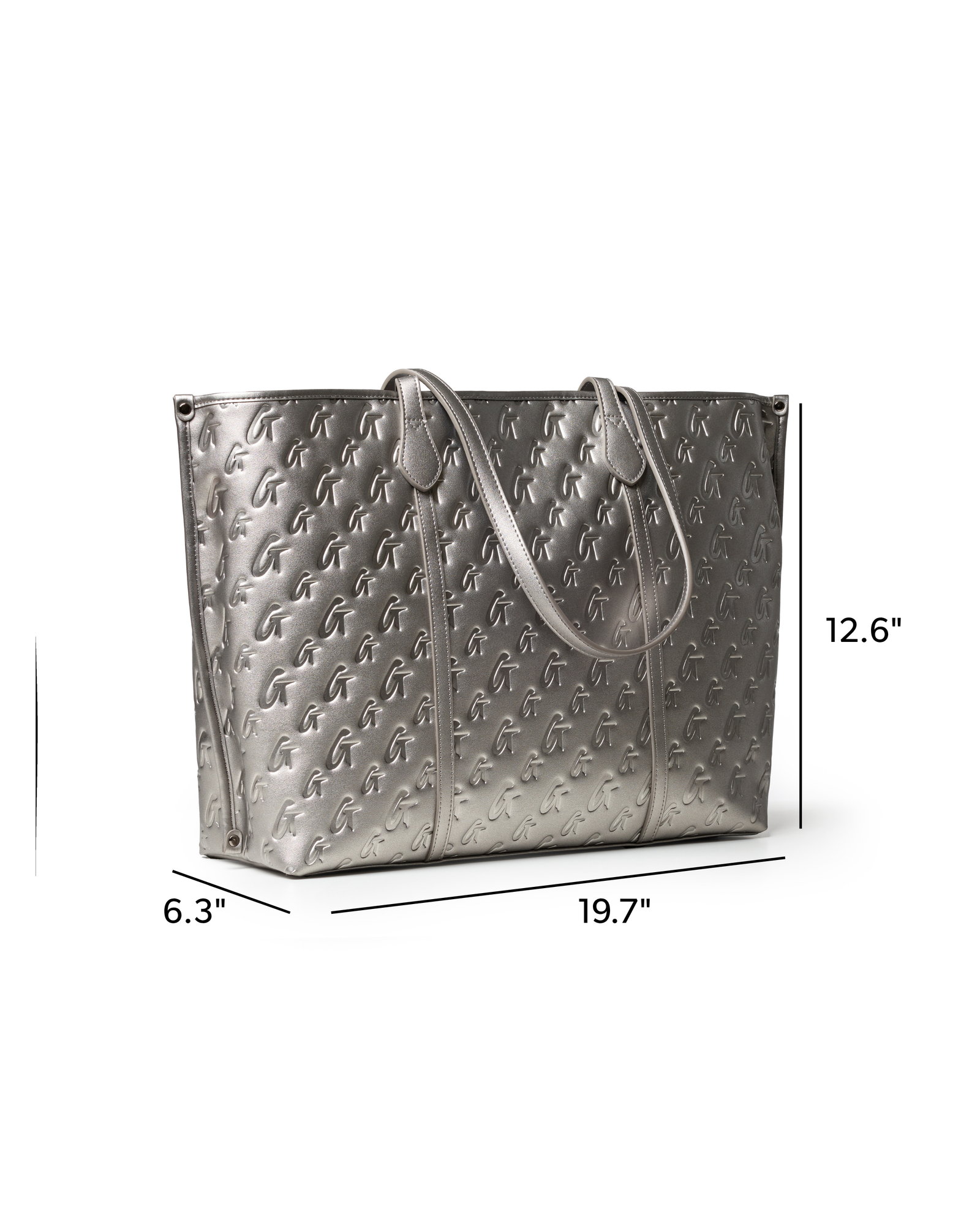 XL MONOGRAM SLEEK TOTE - PLATINUM