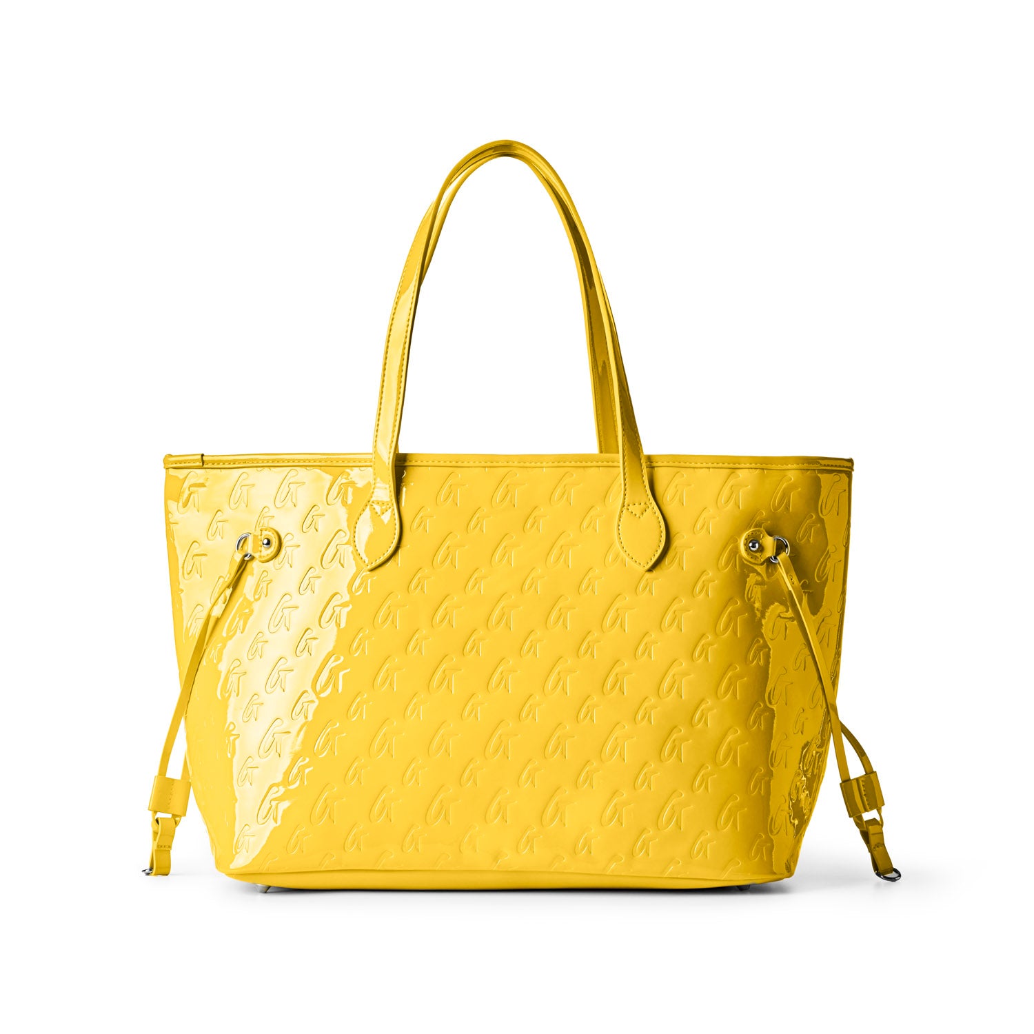 MONOGRAM GLAM TOTE WITH WRISTLET - MIRROR YELLOW