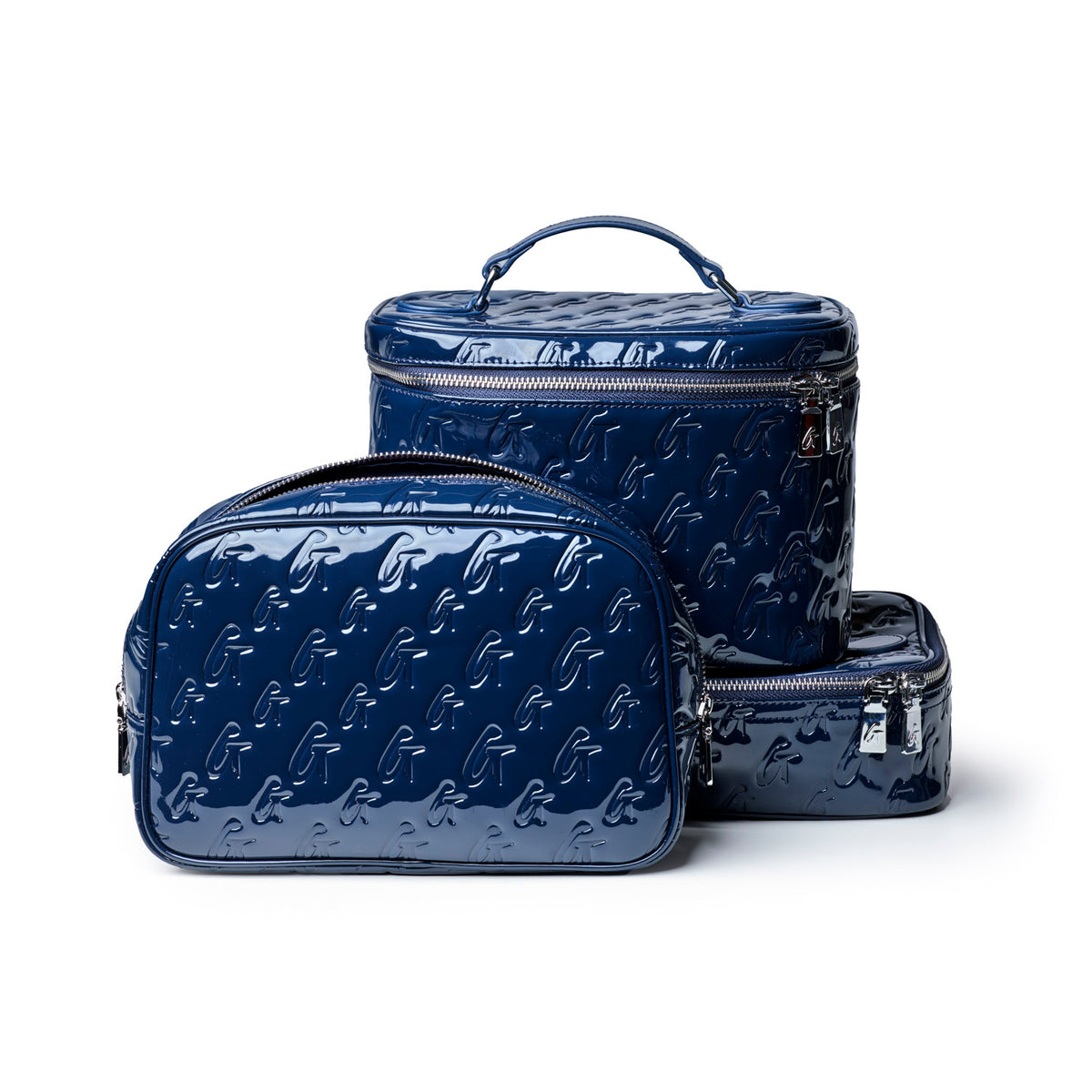 SMALL MONOGRAM TOILETRY BAG - MIRROR NAVY