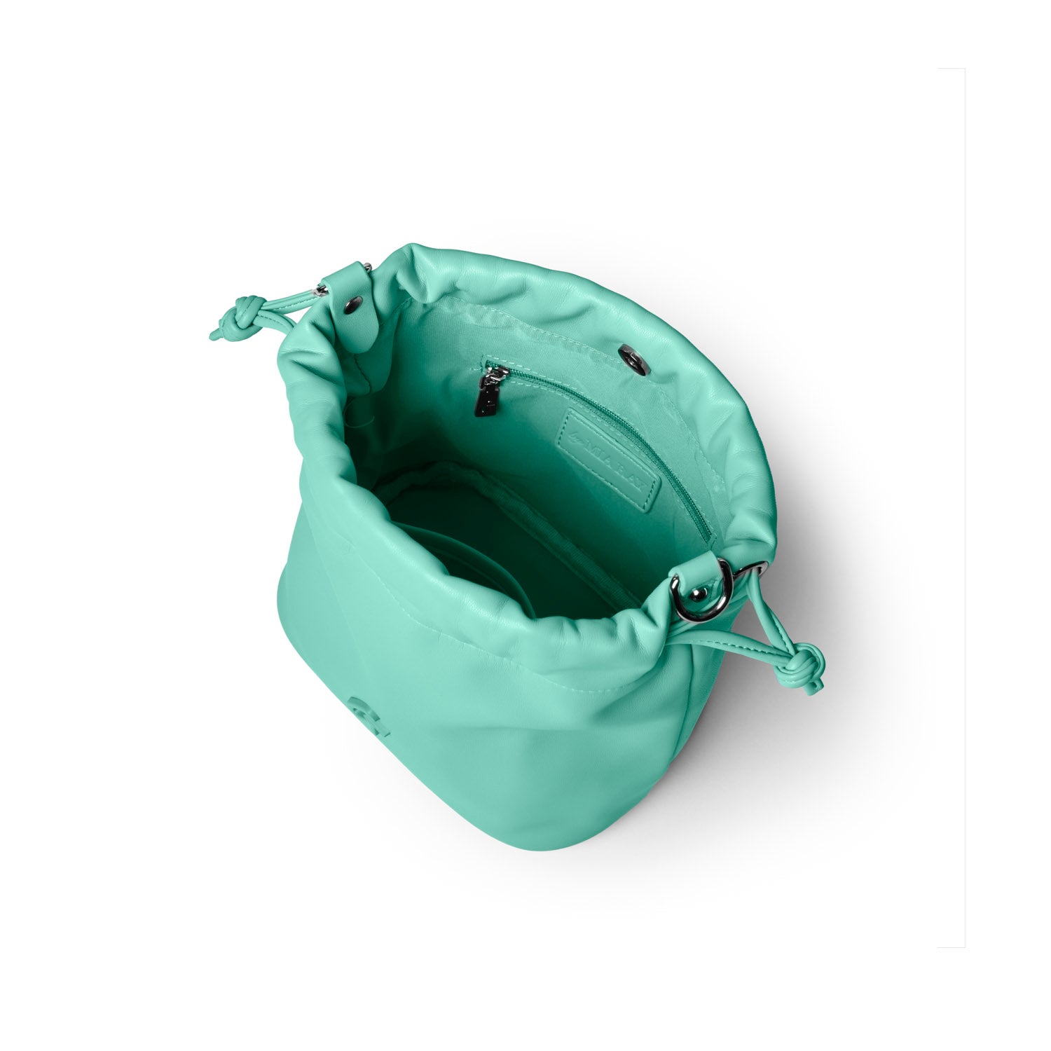 MINI DRAWSTRING BUCKET BAG - TEAL