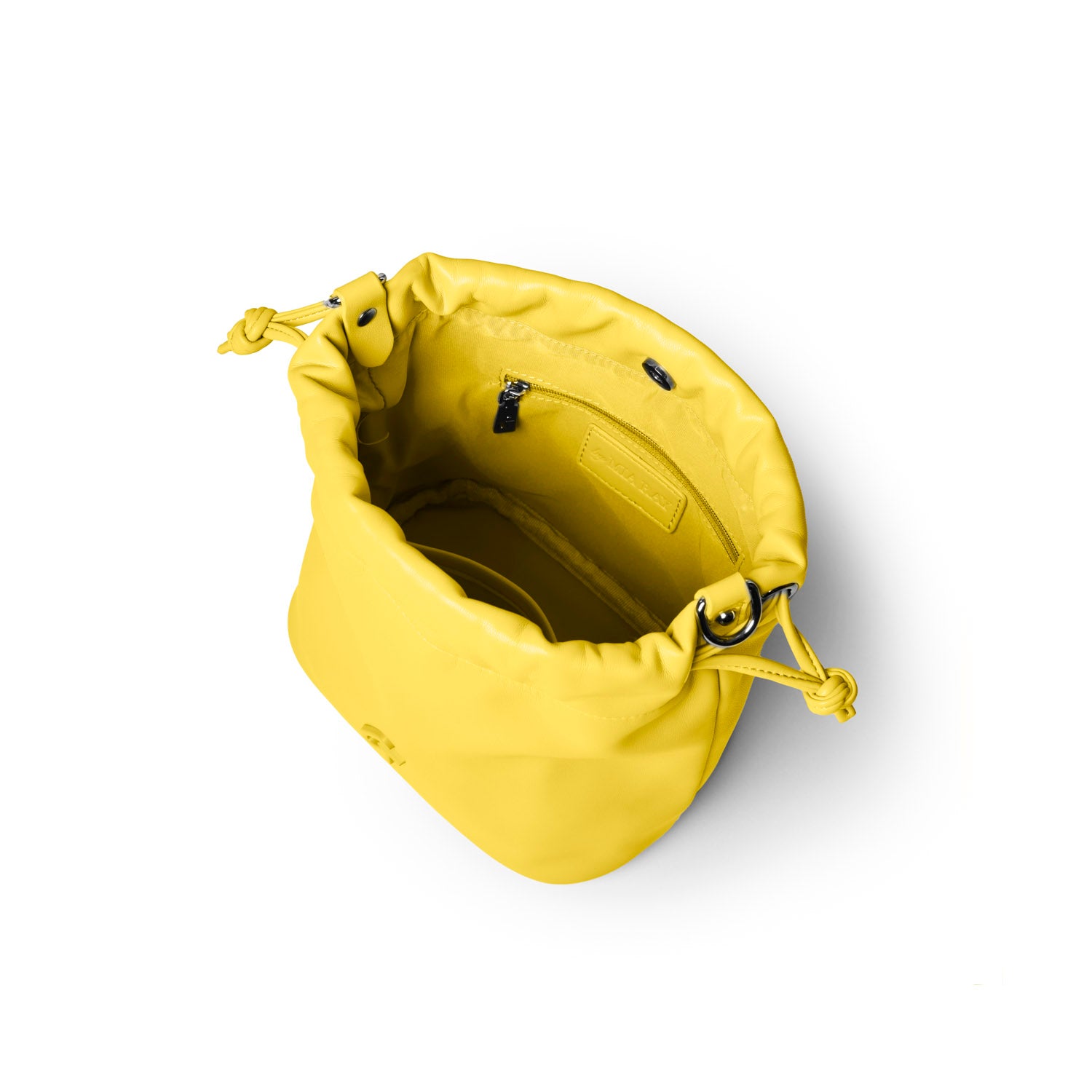 MINI DRAWSTRING BUCKET BAG - YELLOW