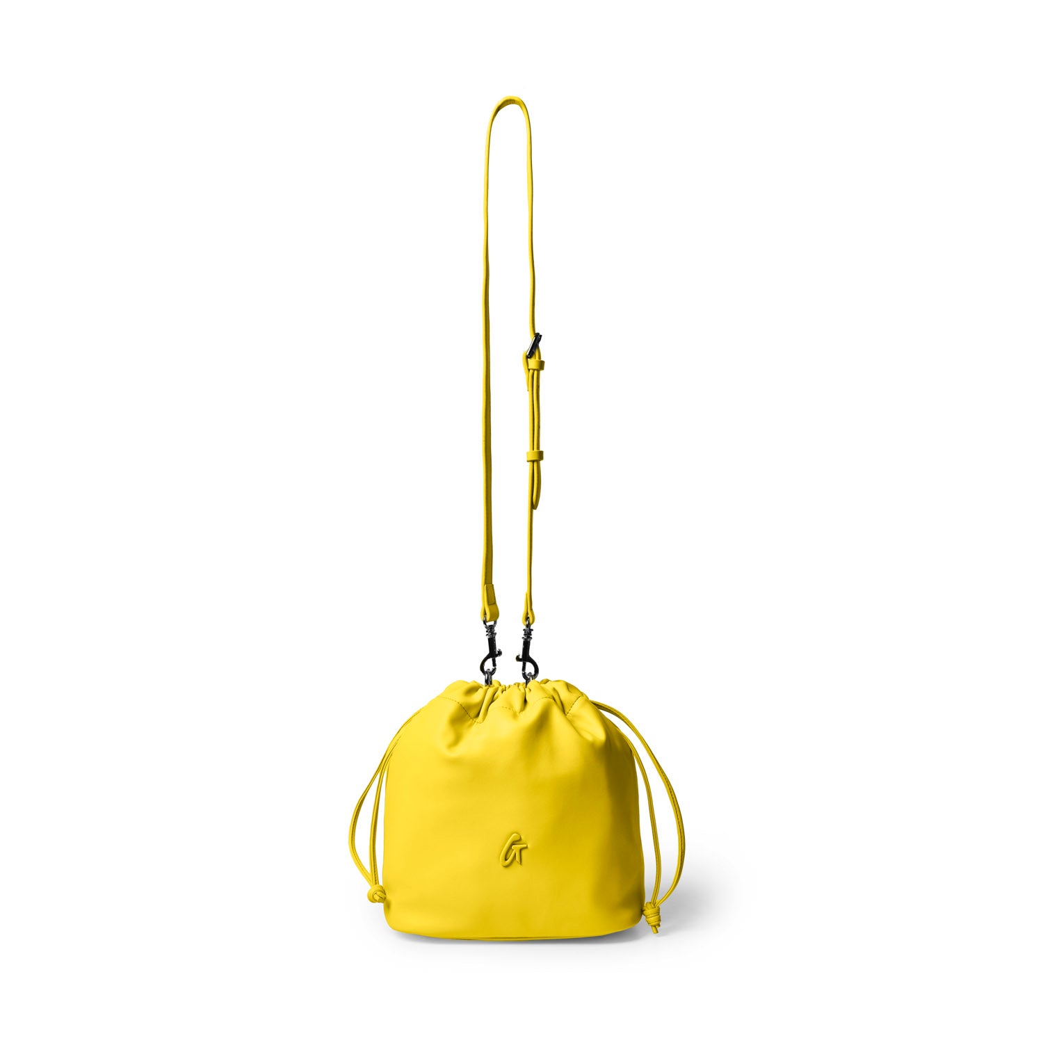 MEDIUM DRAWSTRING BUCKET BAG - YELLOW