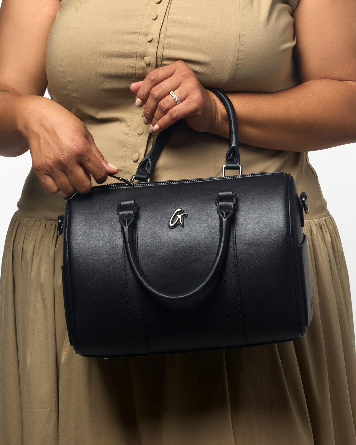 LARGE STANDARD GAL BOSTON BAG - BLACK