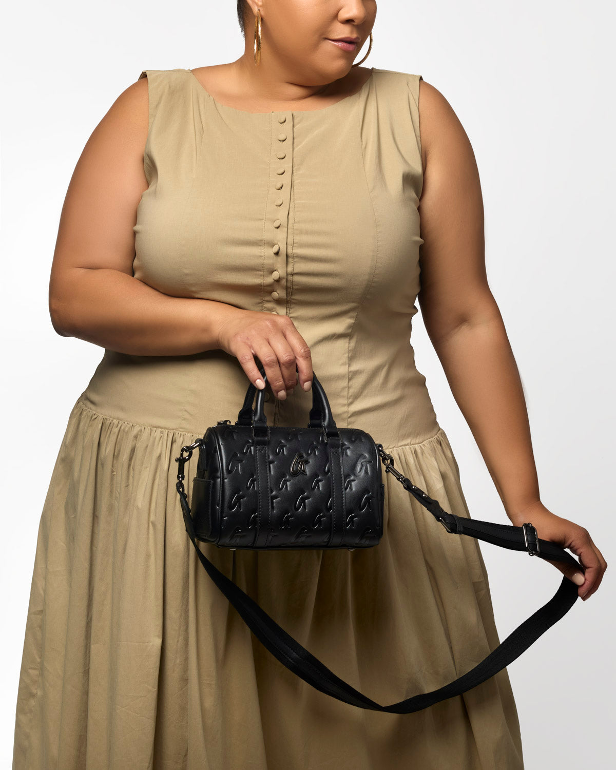 MINI MONOGRAM GAL BOSTON BAG - BLACK