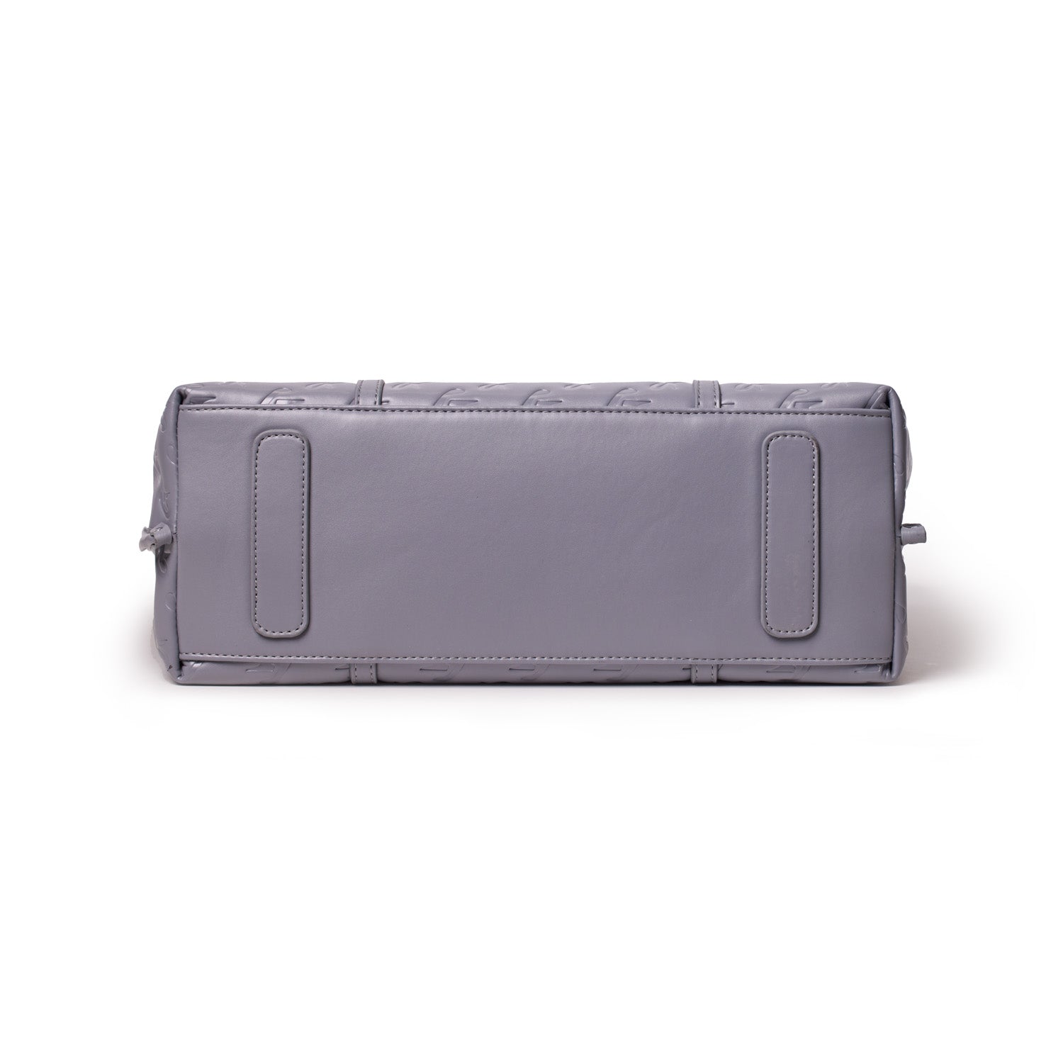 Gray Monogram Sleek Tote bag with a smooth finish, rectangular shape, and subtle branding details on the bottom.