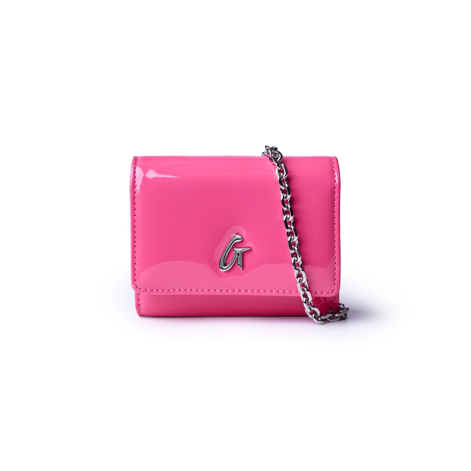 STANDARD SILVER COMPACT WOC - MIRROR HOT PINK