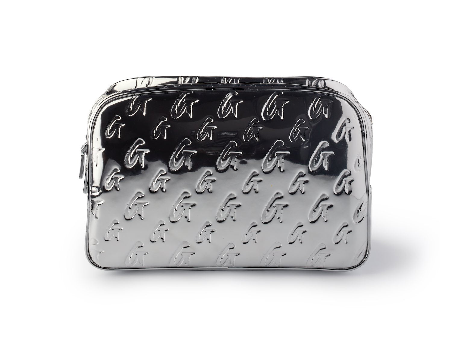 MONOGRAM SMALL COSMETIC TOILETRY BAG SILVER METALLIC