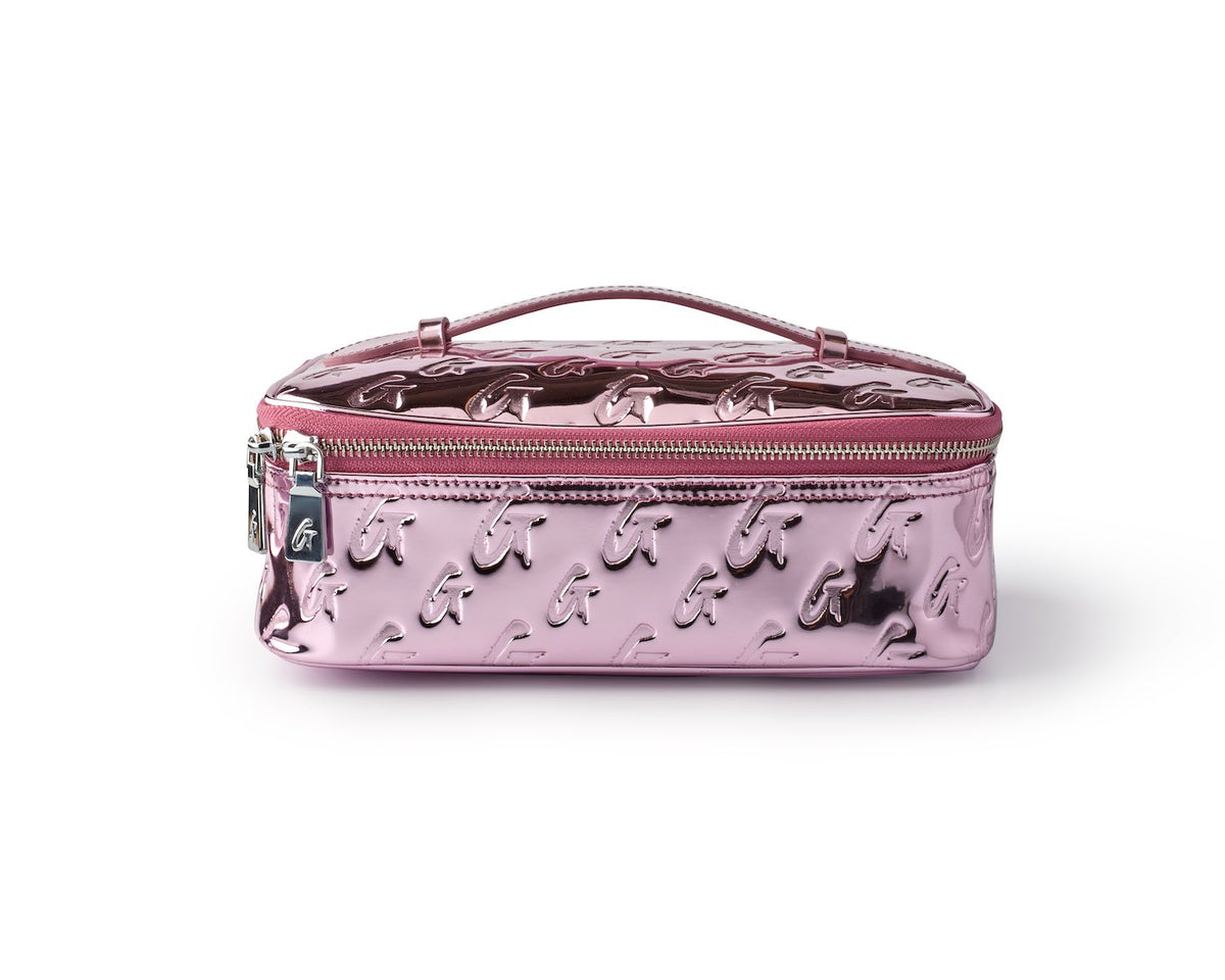 METALLIC MONOGRAM TOILETRY SET - METALLIC PINK