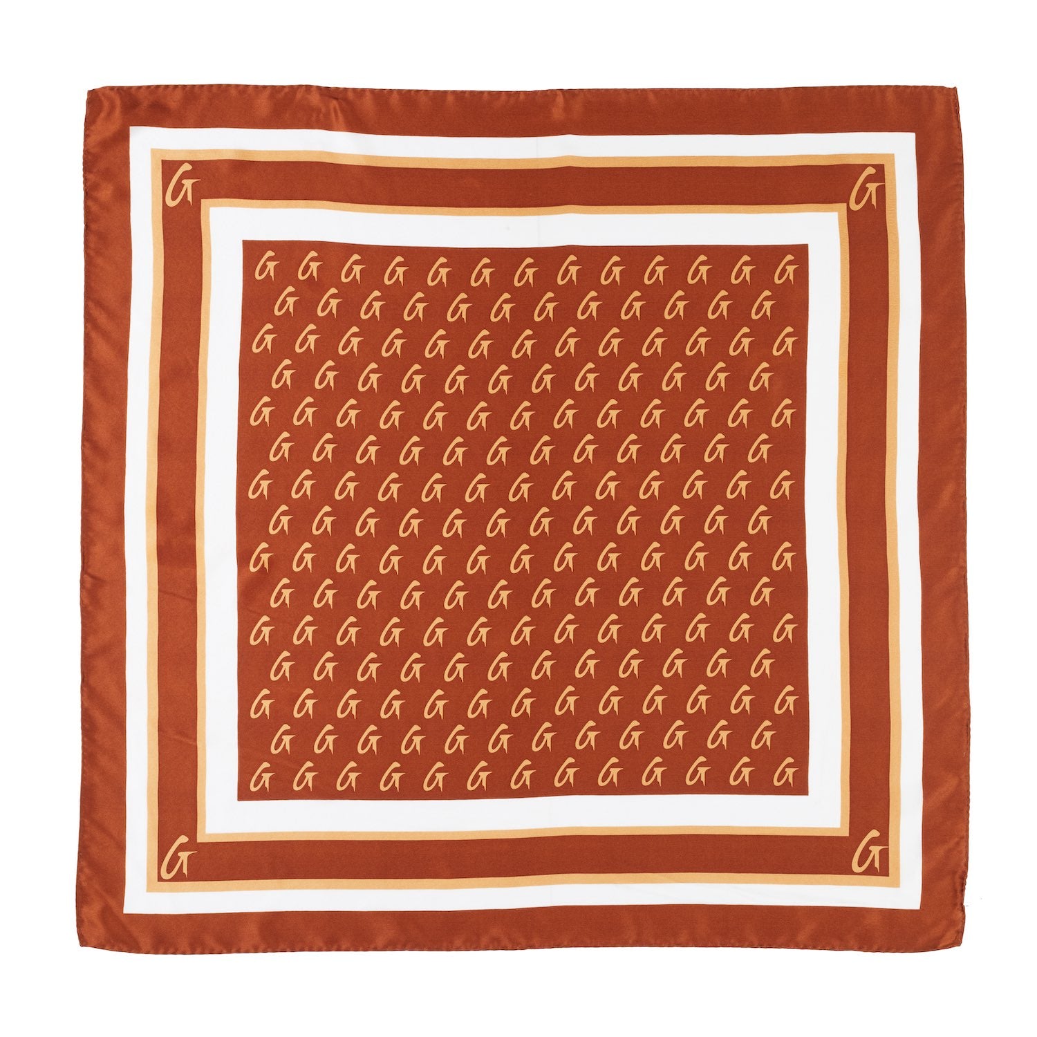MEDIUM MONOGRAM SILK SCARF - BROWN