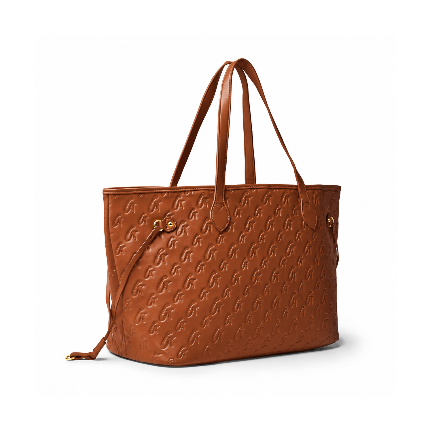 MONOGRAM GLAM TOTE WITH WRISTLET - BROWN