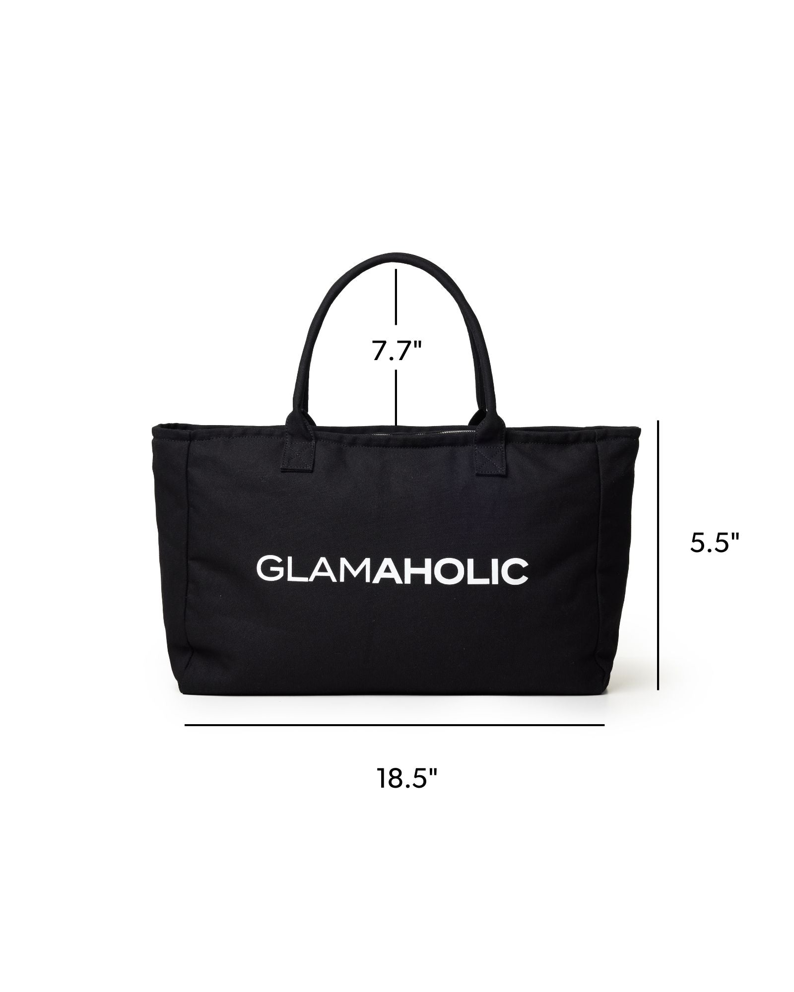 Athletic Canvas Tote - Black | Premium Cotton Design | Double