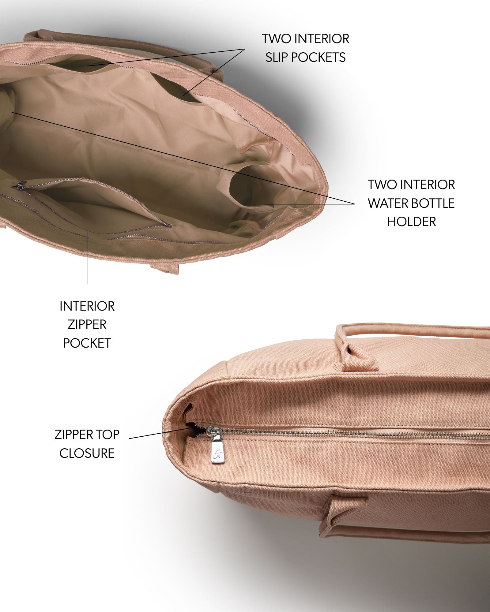 ATHLETIC CANVAS TOTE - NUDE