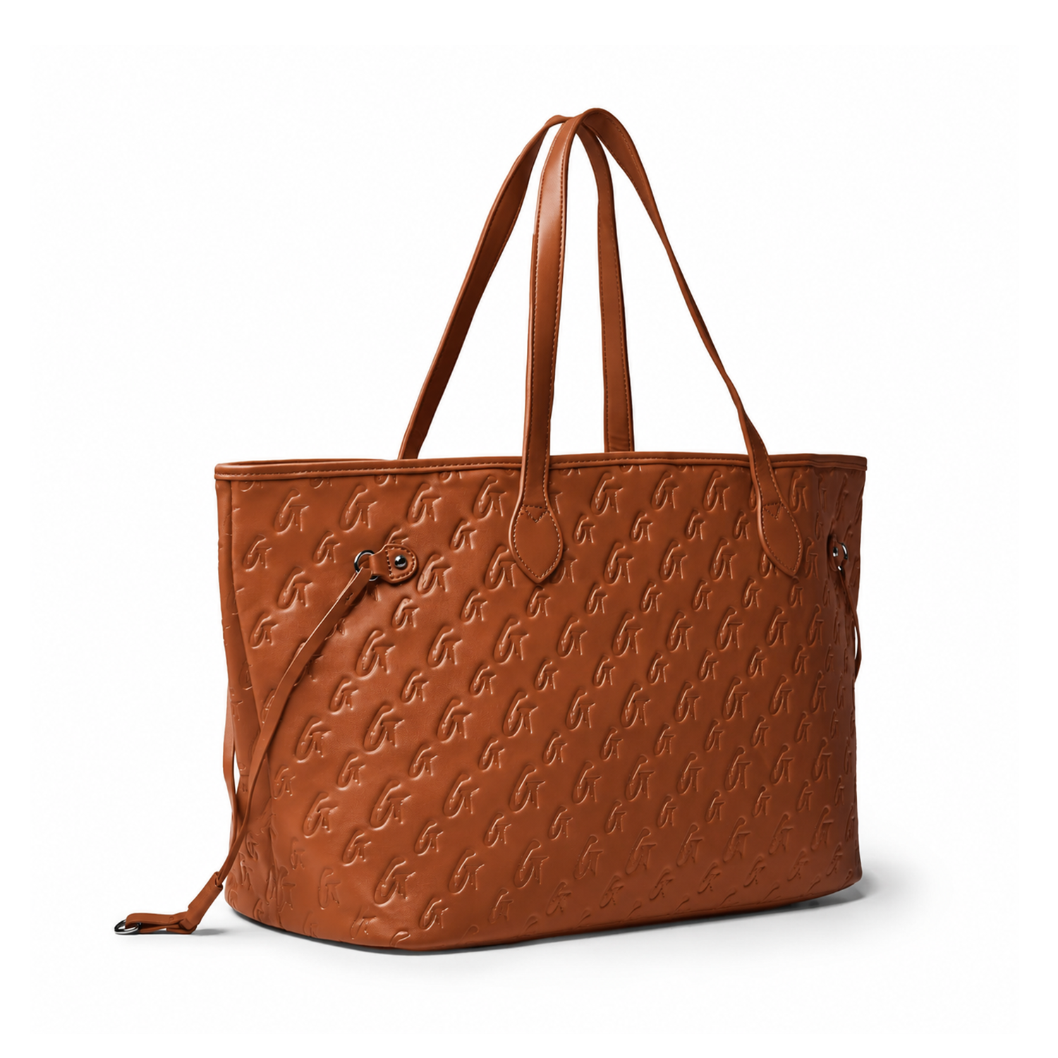 MONOGRAM GLAM TOTE WITH WRISTLET - BROWN