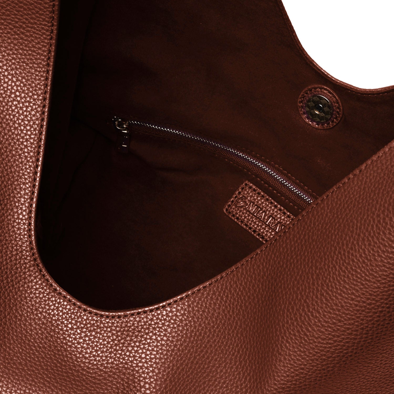 PEBBLE HOBO SHOULDER BAG - BROWN