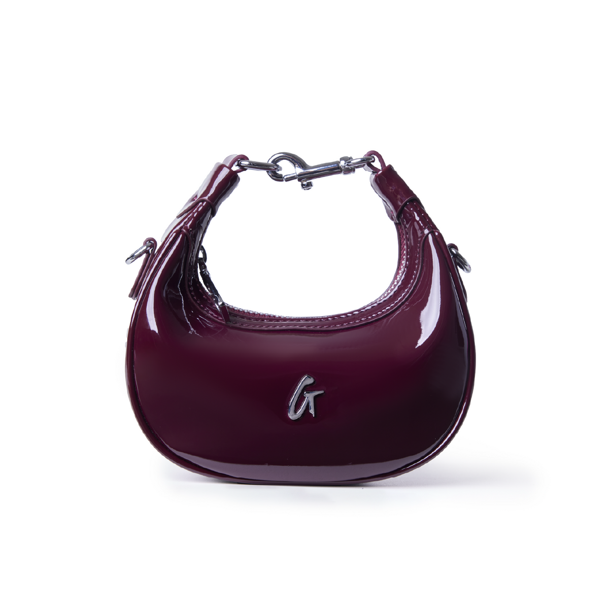 Nano Mirror Hobo Bag | Mirror Burgundy | Compact Vegan Leather