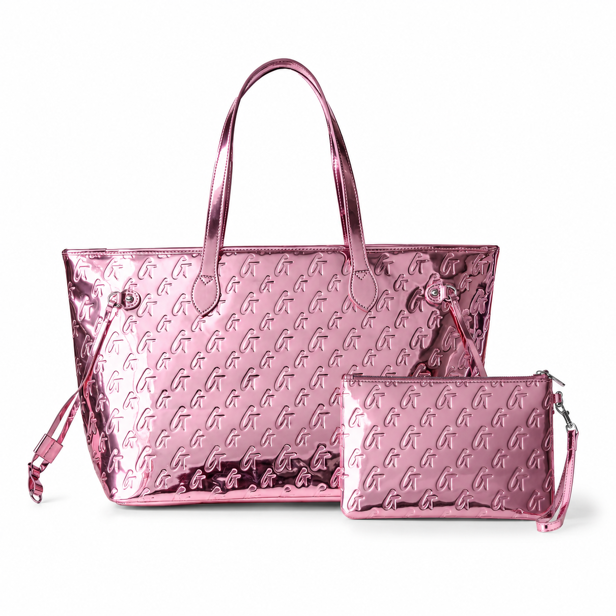 MONOGRAM TRAVEL SET - METALLIC PINK