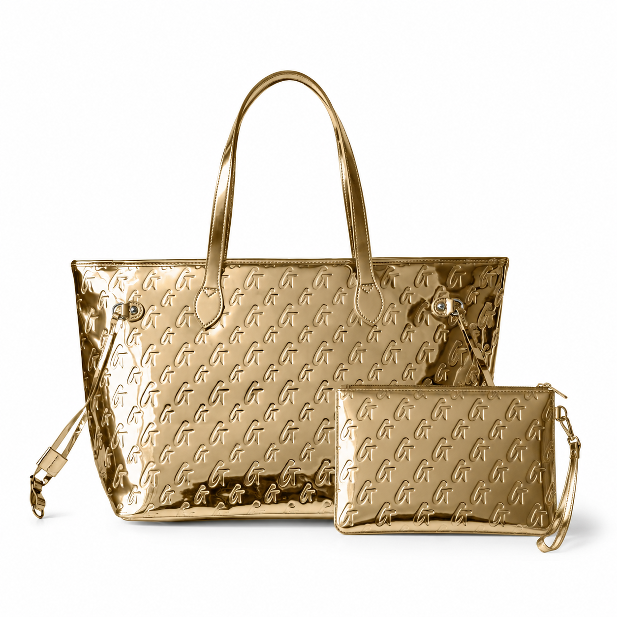 MONOGRAM TRAVEL SET - METALLIC GOLD