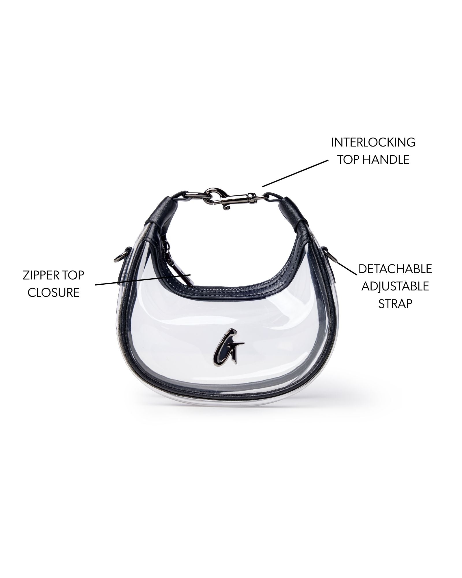 Nano Clear Hobo Bag | Mini Clear PVC Handbag | Stylish & Durable