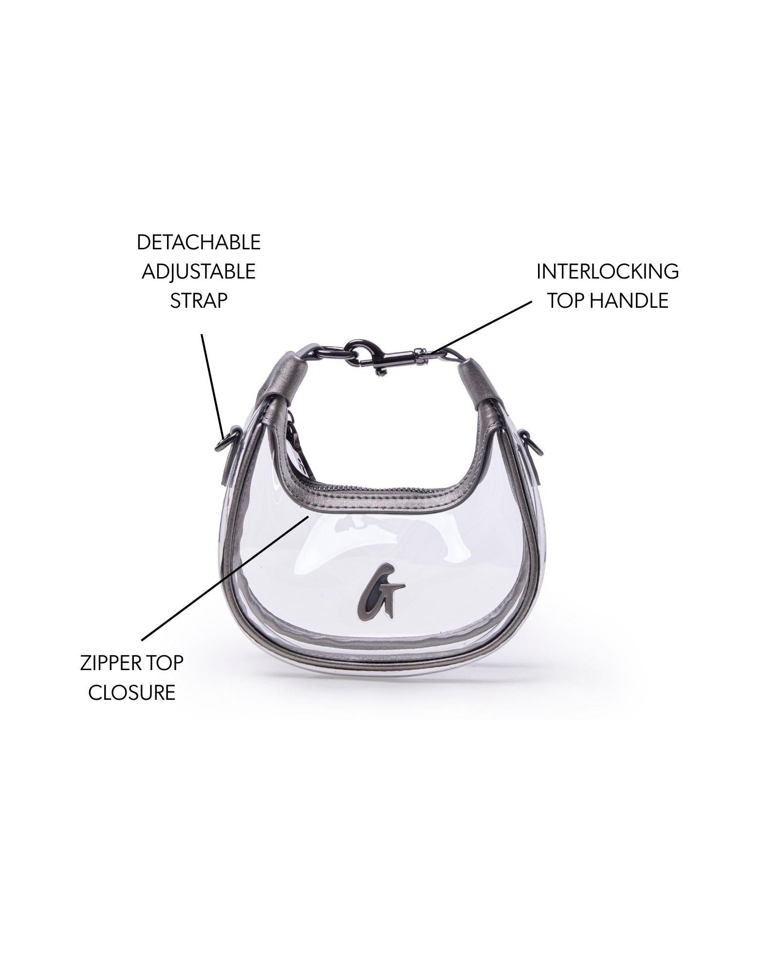 NANO CLEAR HOBO BAG - PLATINUM