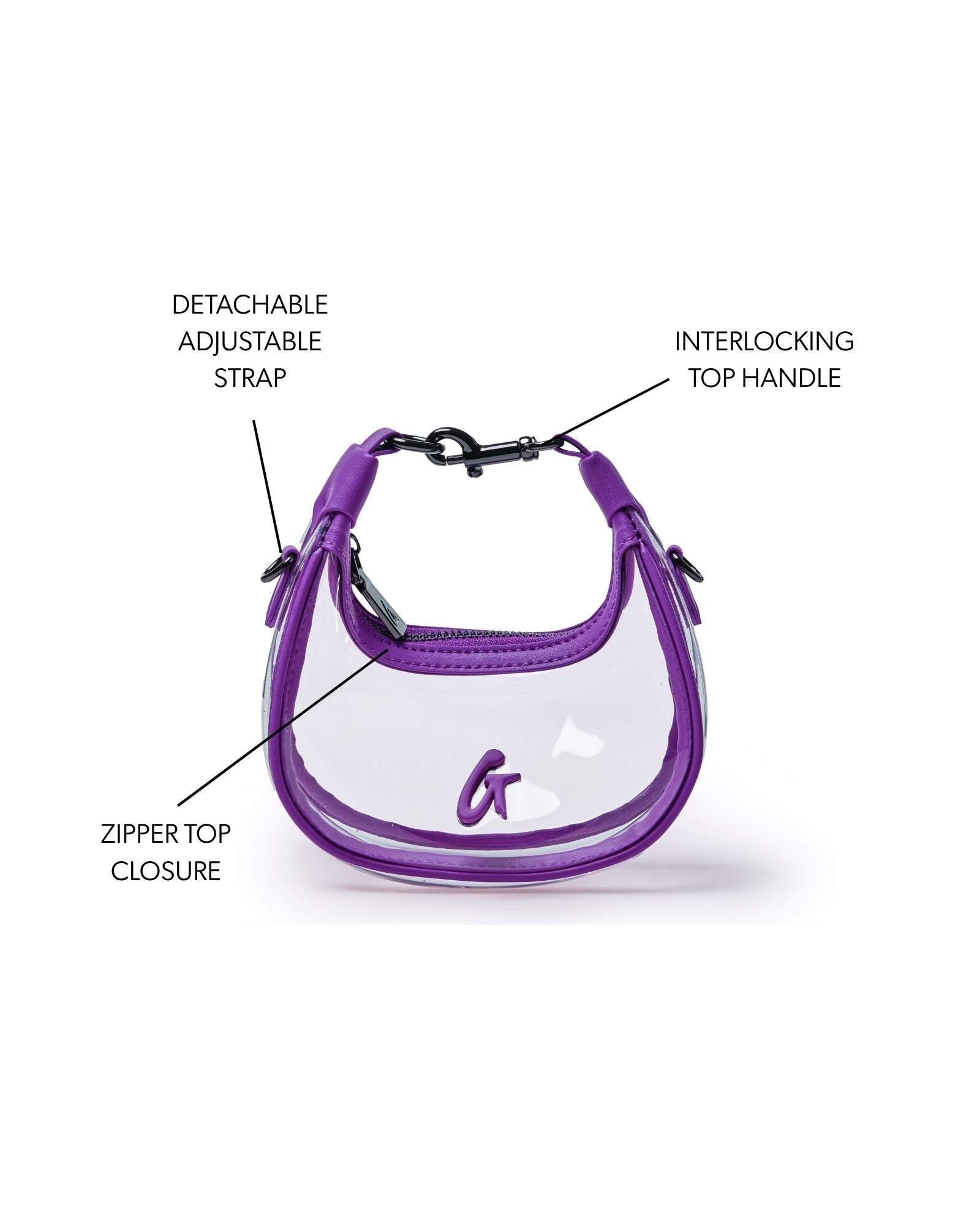 NANO CLEAR HOBO BAG - PURPLE